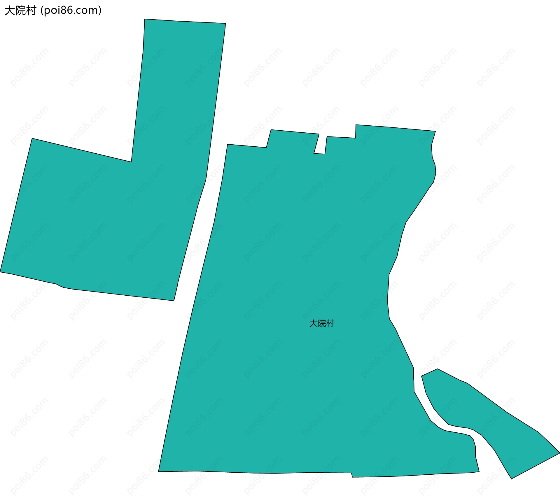 大院村边界地图