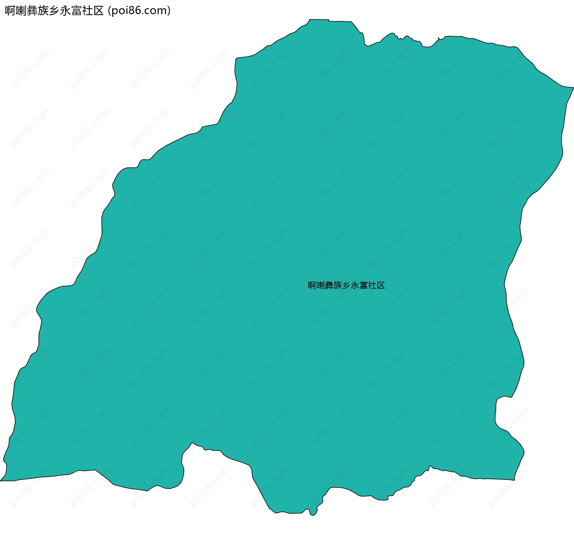 啊喇彝族乡永富社区边界地图