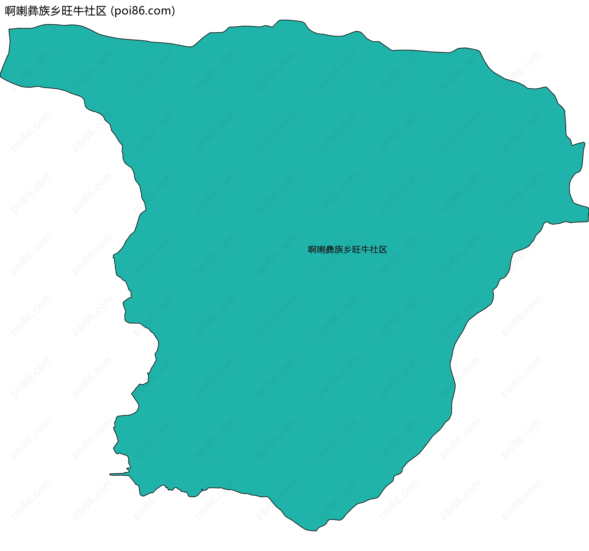 啊喇彝族乡旺牛社区边界地图