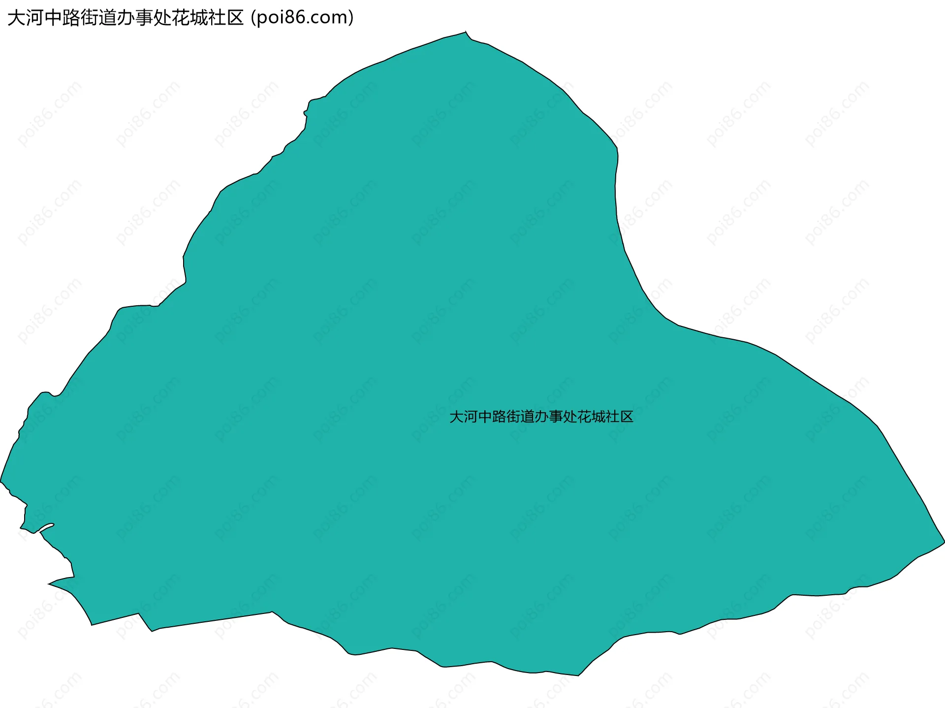 大河中路街道办事处花城社区边界地图