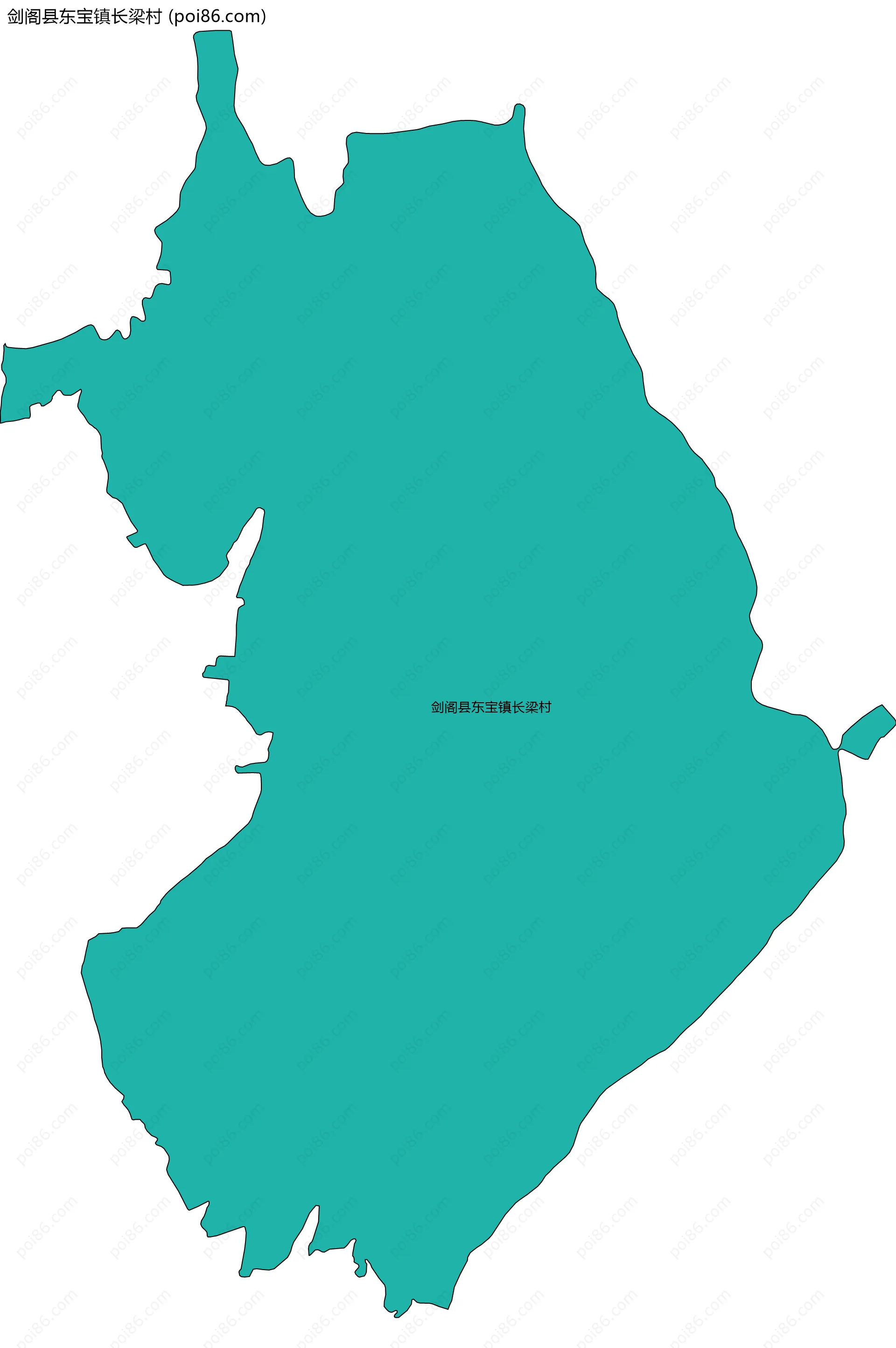 剑阁县东宝镇长梁村边界地图