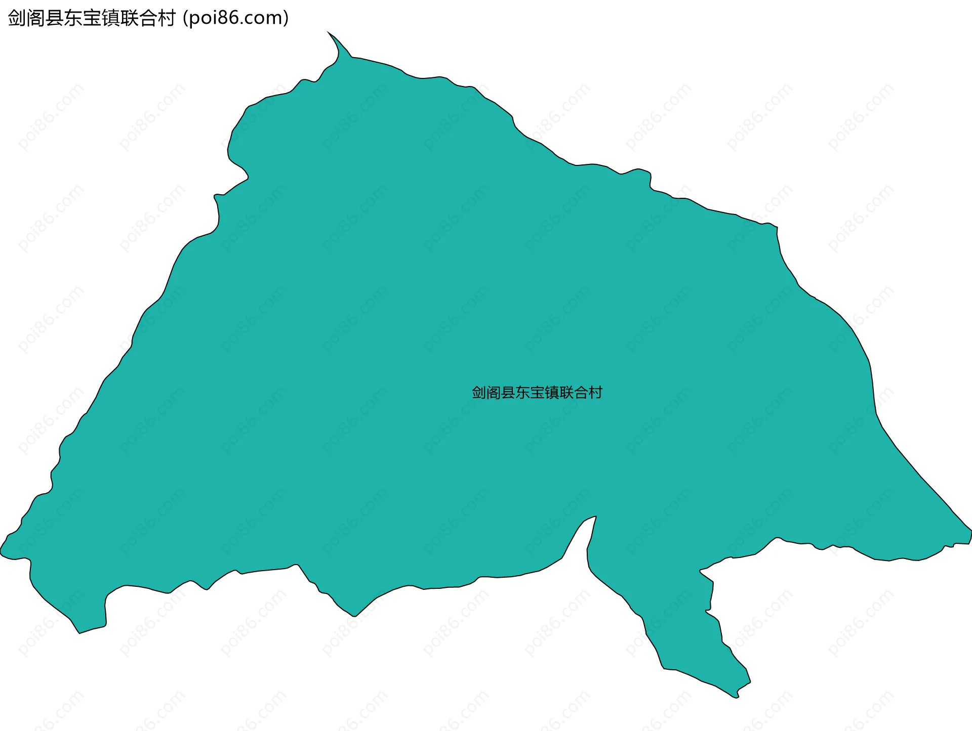 剑阁县东宝镇联合村边界地图