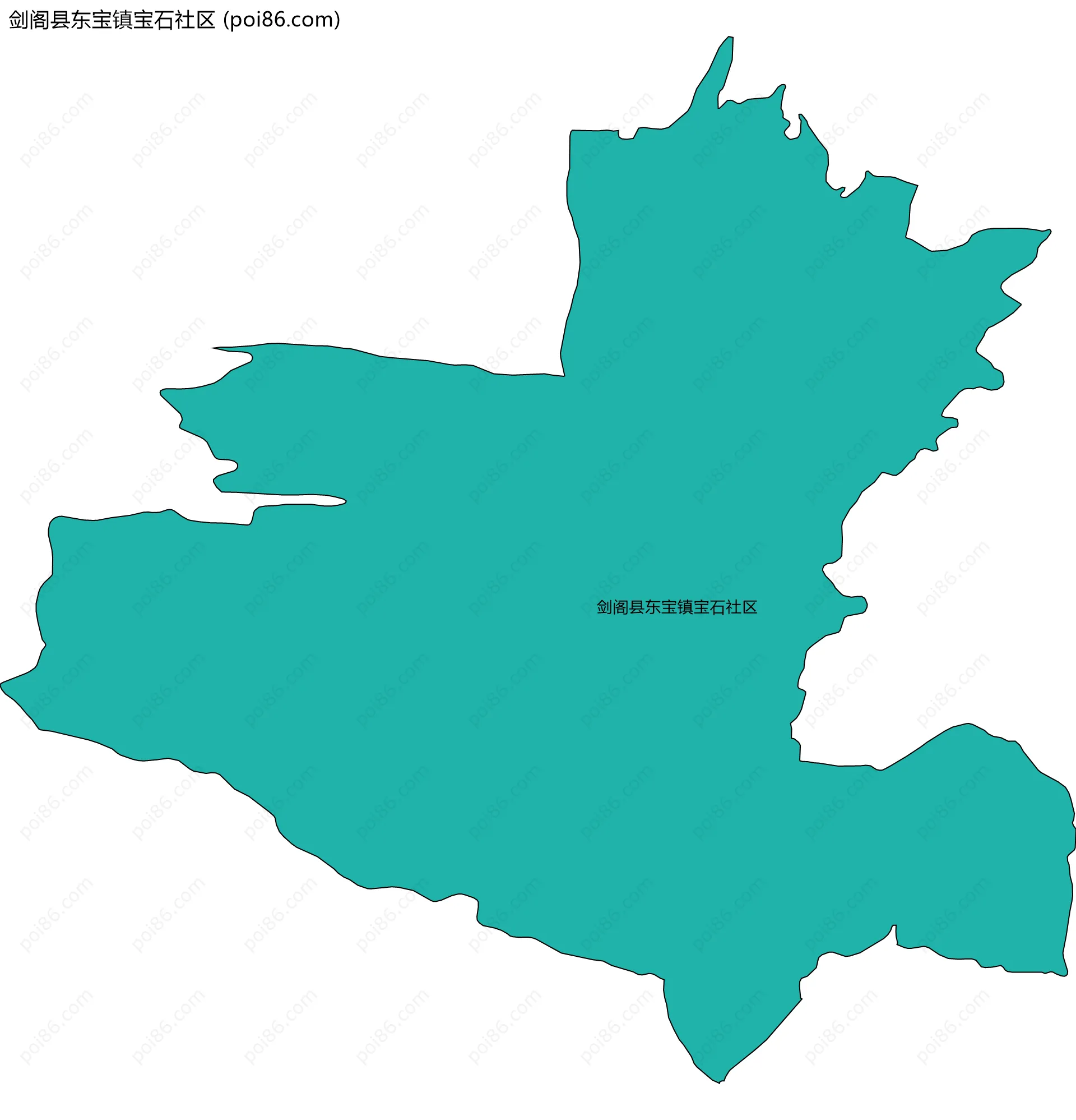 剑阁县东宝镇宝石社区边界地图