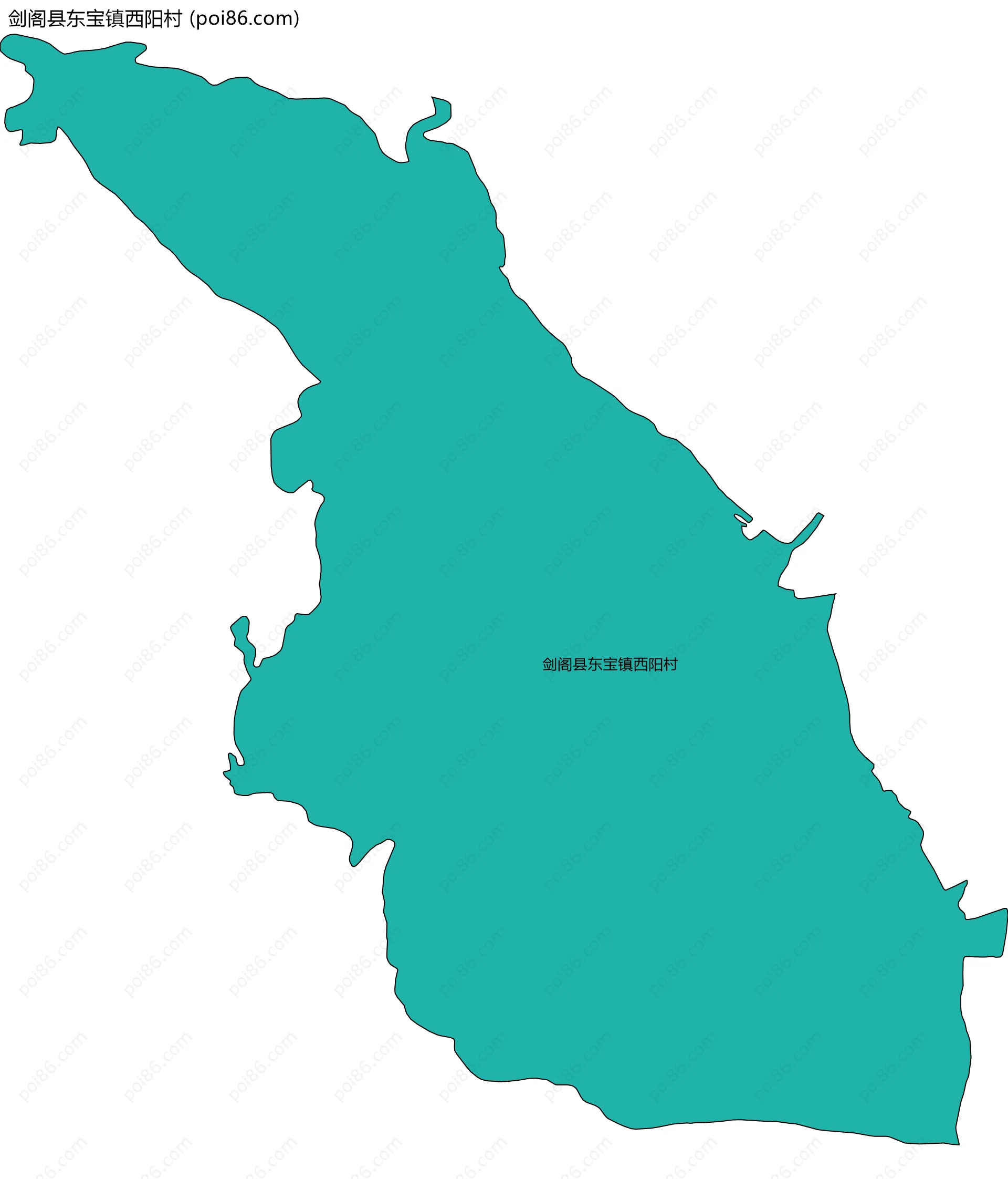 剑阁县东宝镇西阳村边界地图