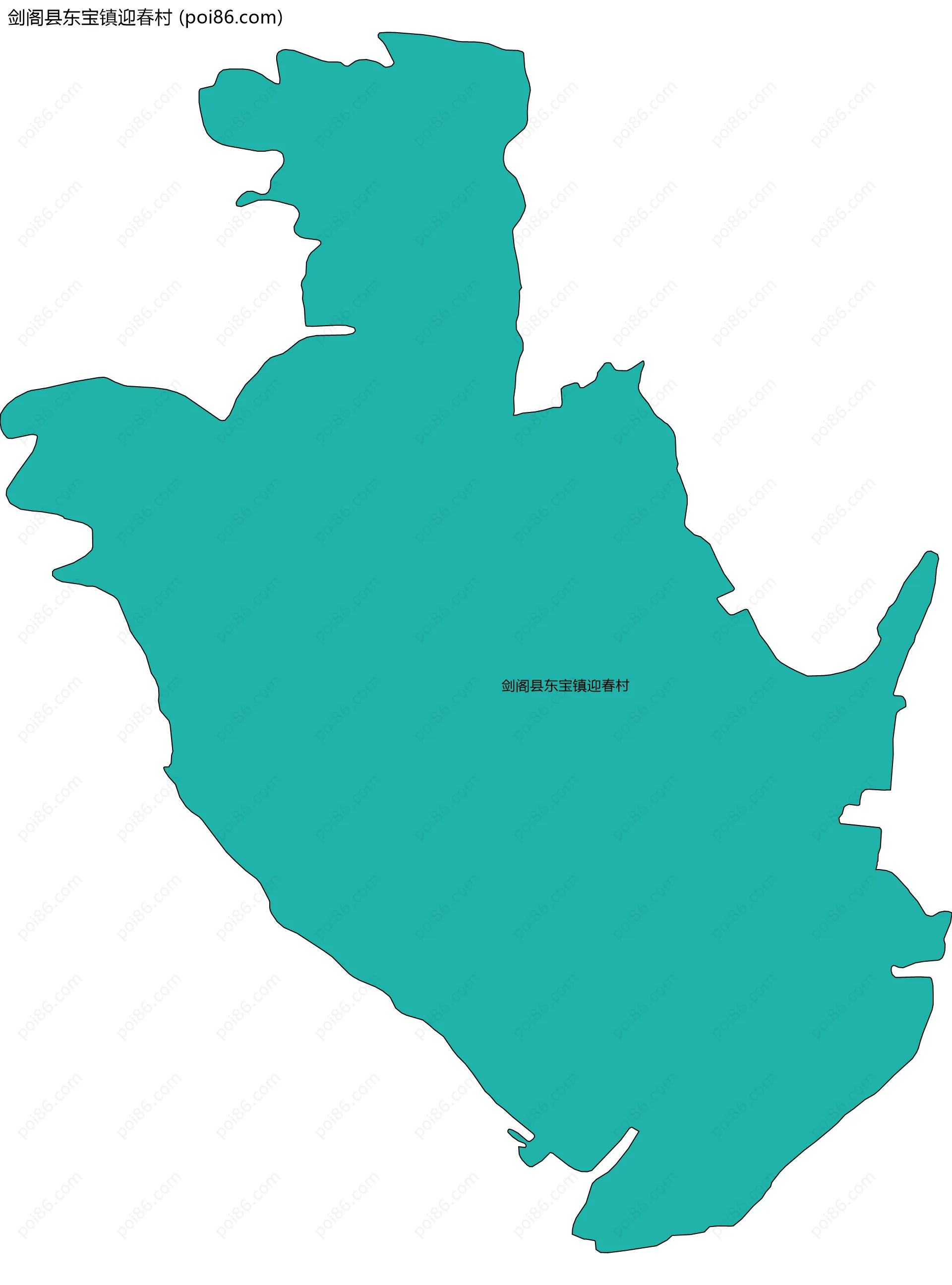 剑阁县东宝镇迎春村边界地图