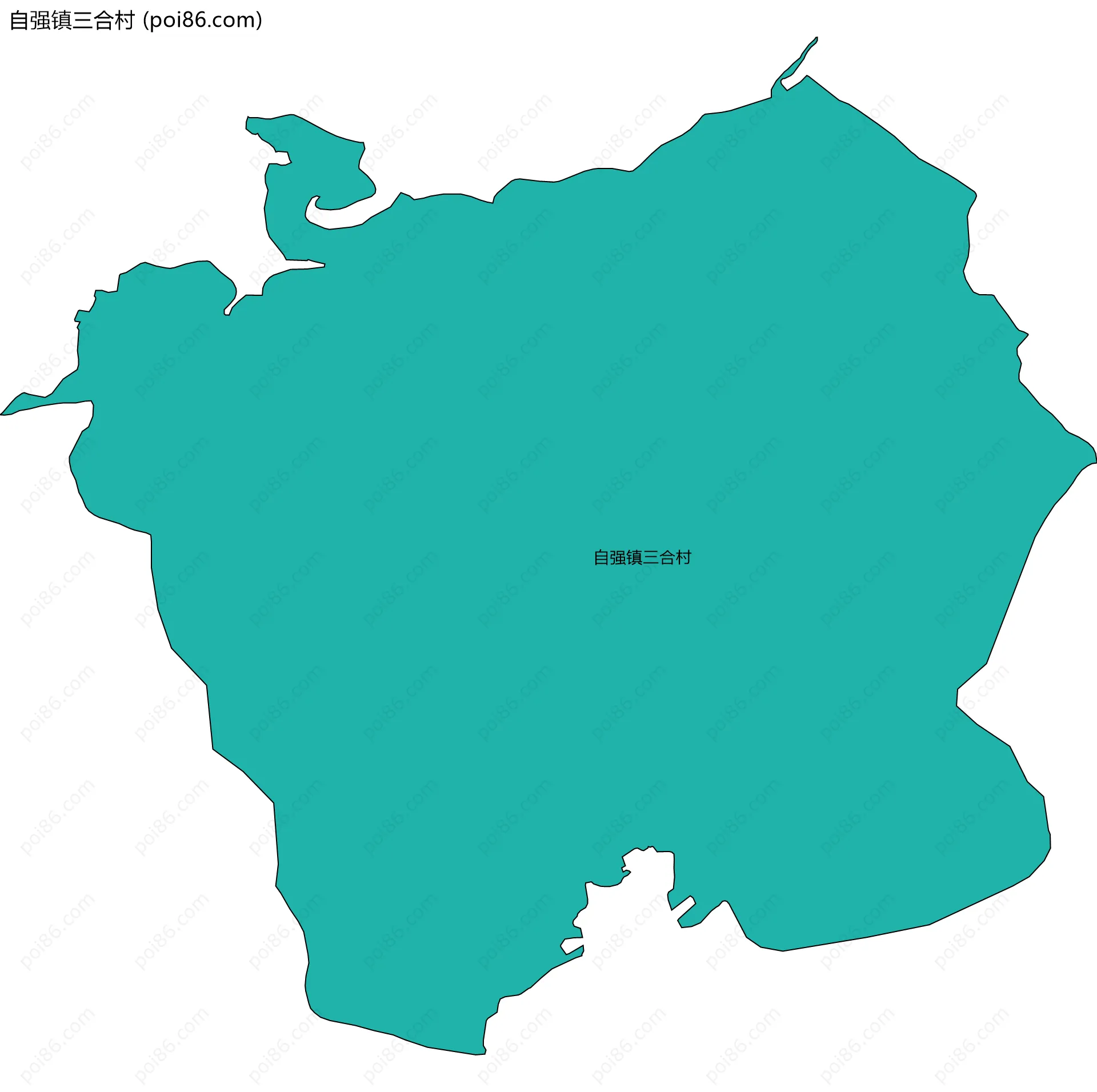 自强镇三合村边界地图