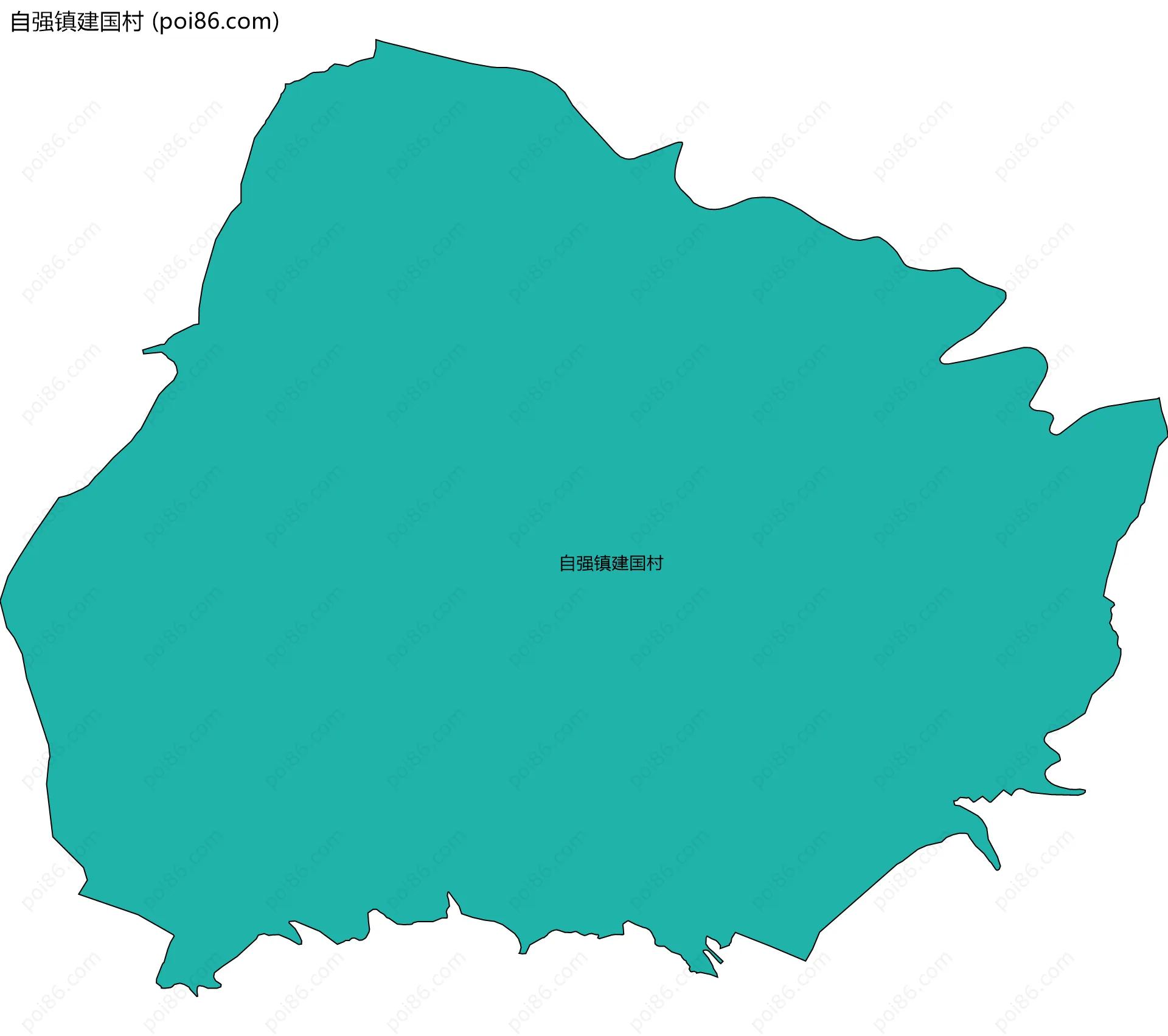 自强镇建国村边界地图