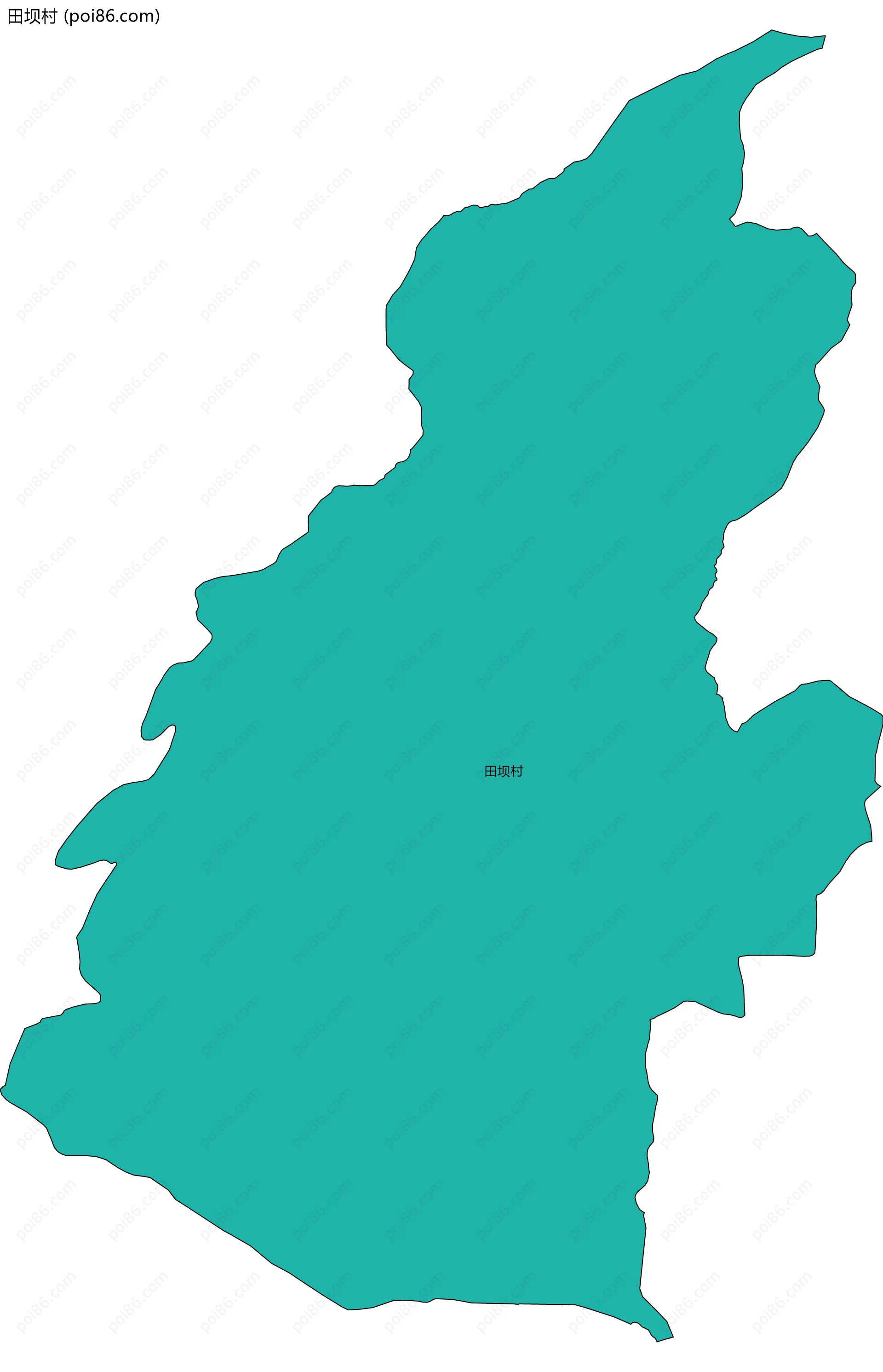 田坝村边界地图