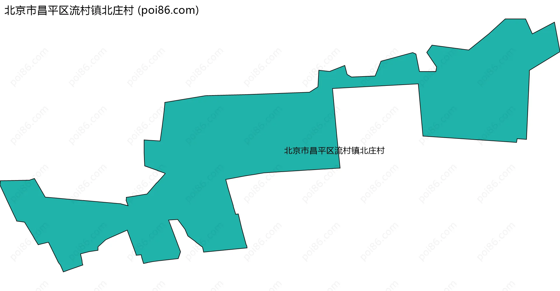 北京市昌平区流村镇北庄村边界地图