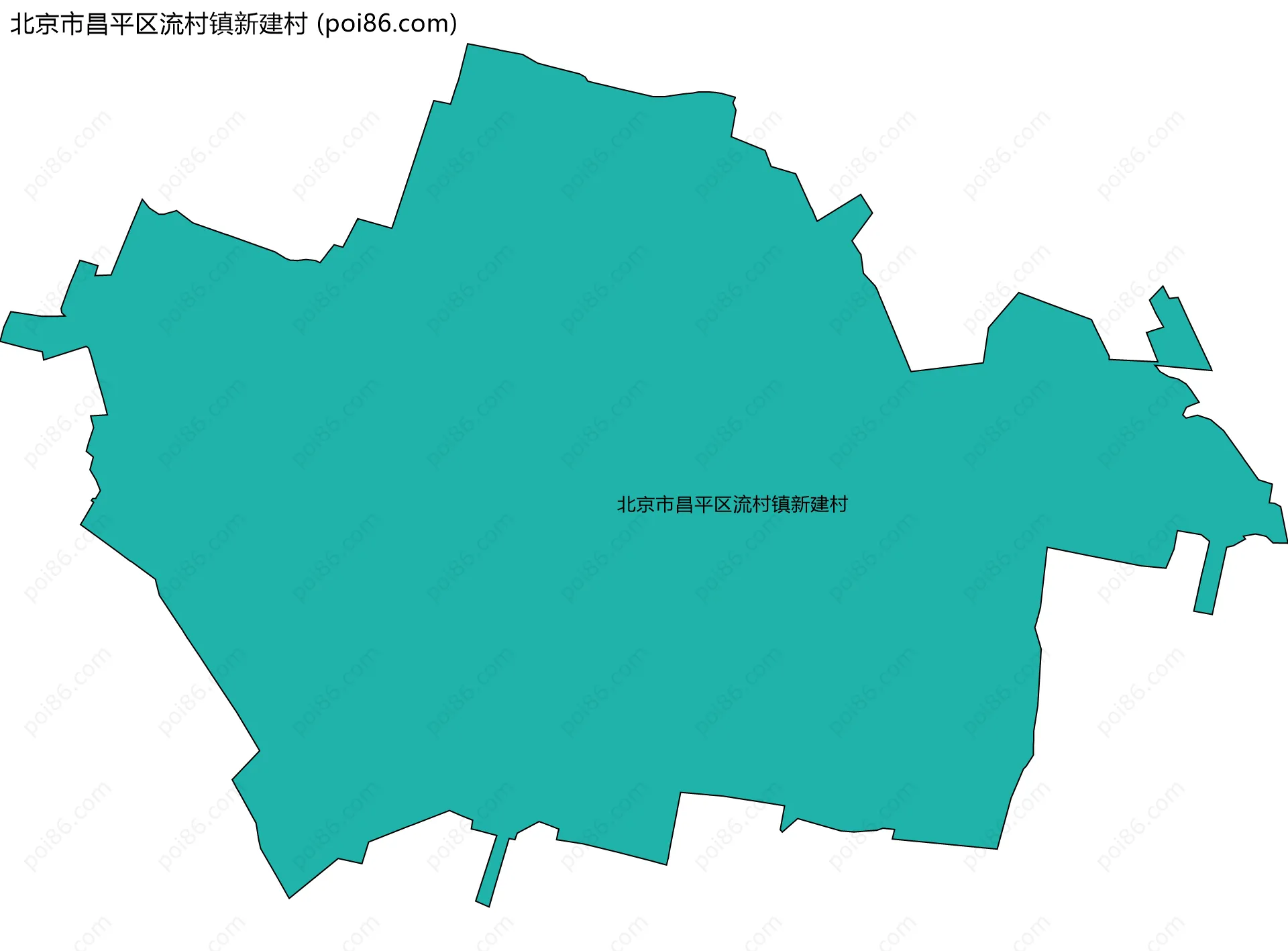 北京市昌平区流村镇新建村边界地图