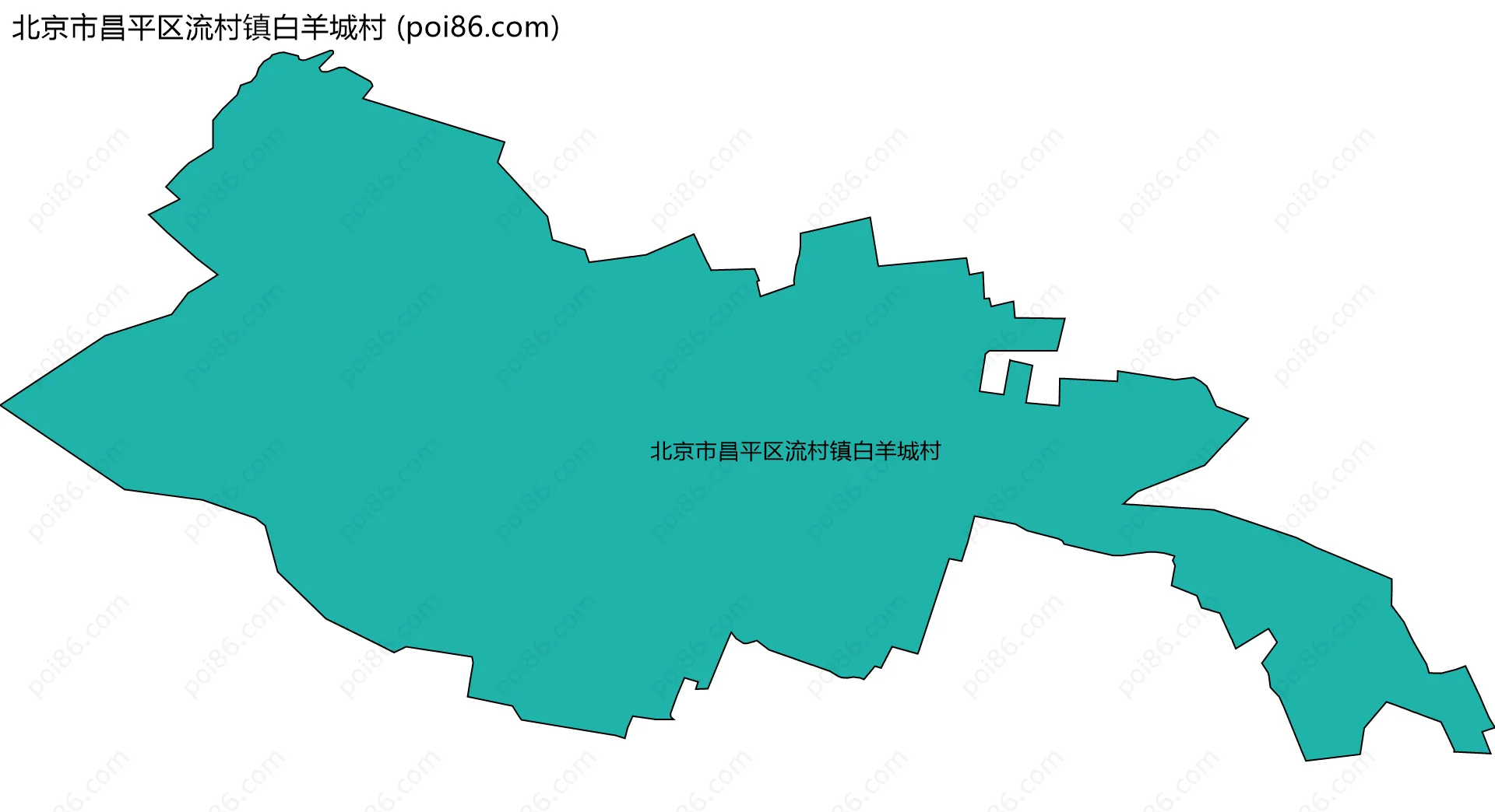 北京市昌平区流村镇白羊城村边界地图