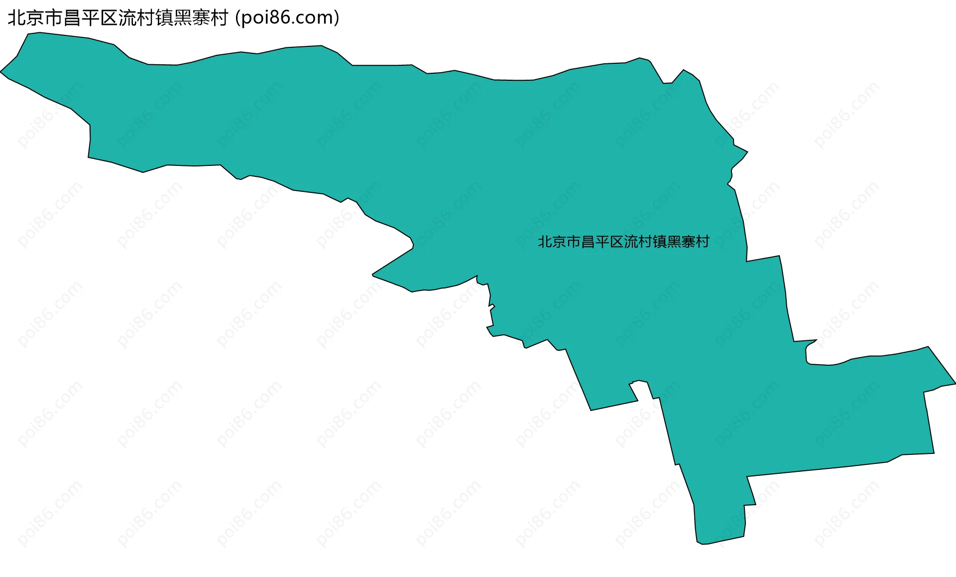 北京市昌平区流村镇黑寨村边界地图