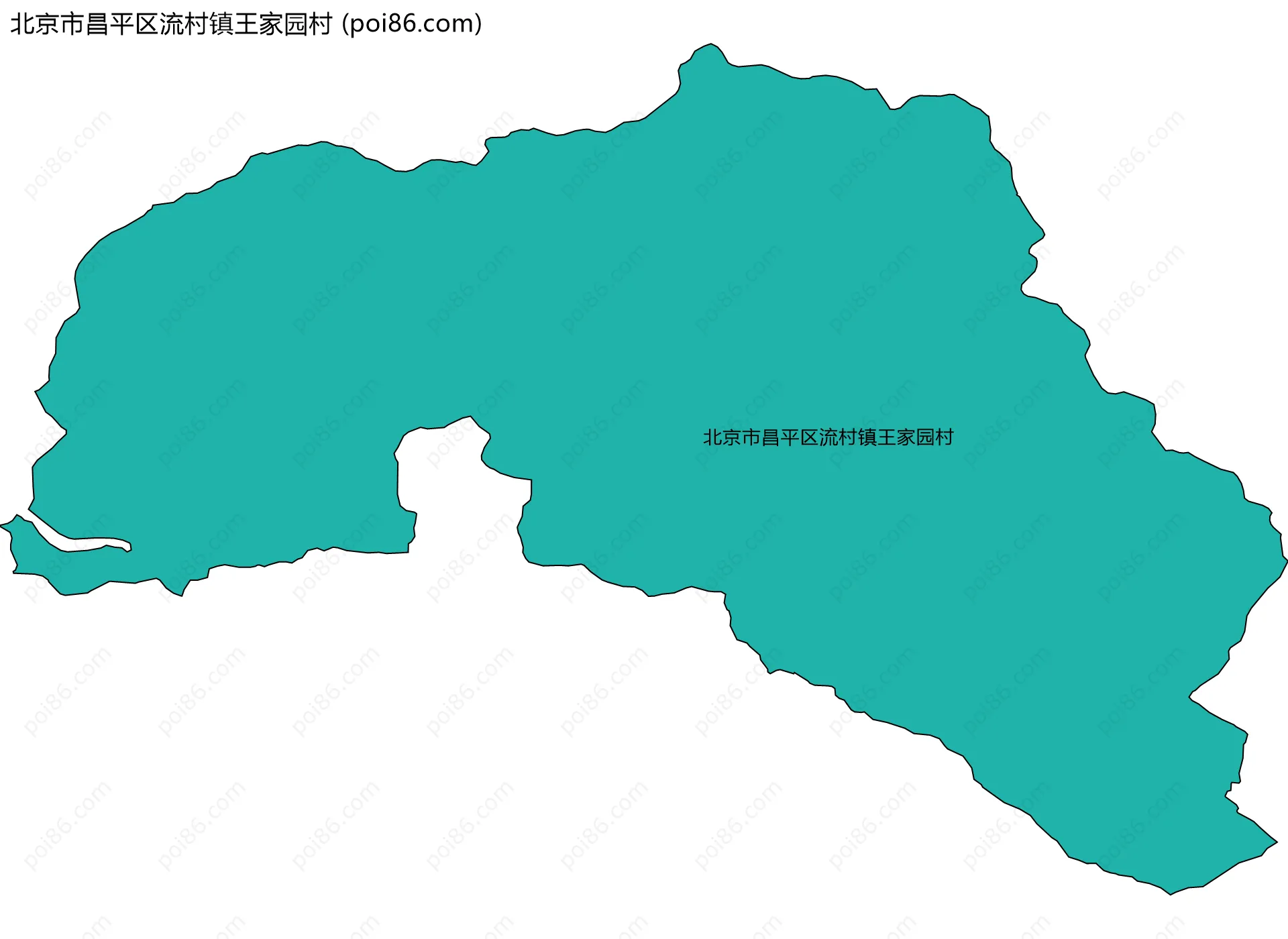 北京市昌平区流村镇王家园村边界地图