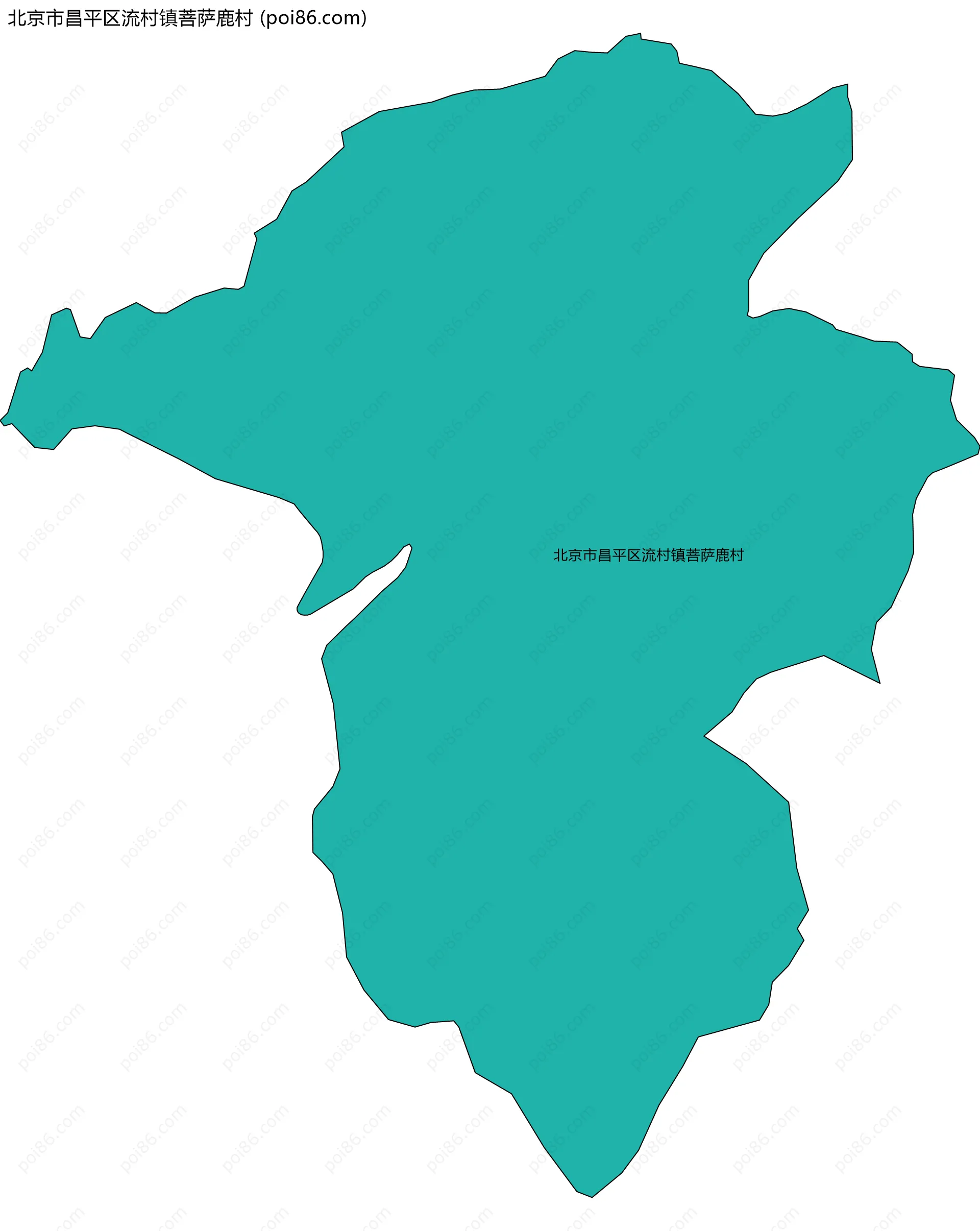 北京市昌平区流村镇菩萨鹿村边界地图
