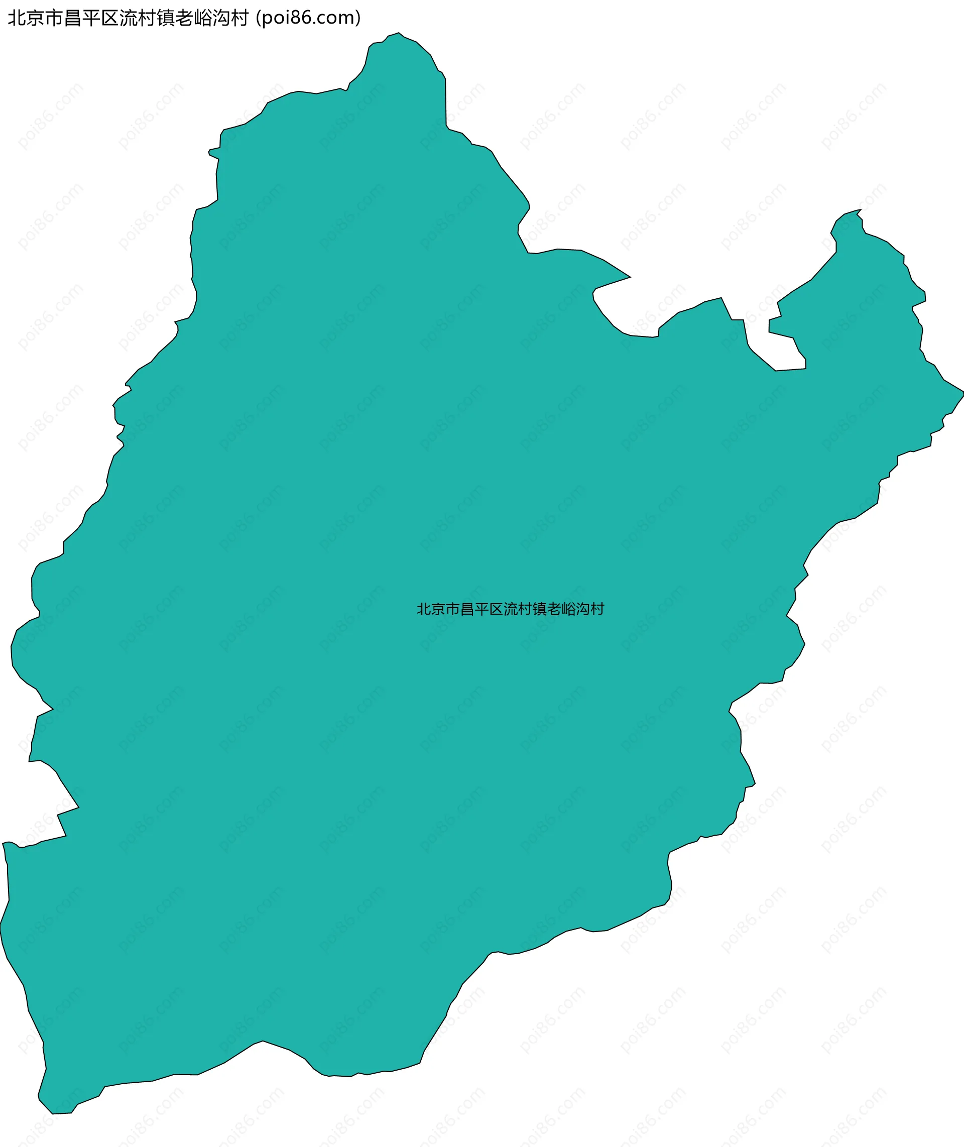 北京市昌平区流村镇老峪沟村边界地图