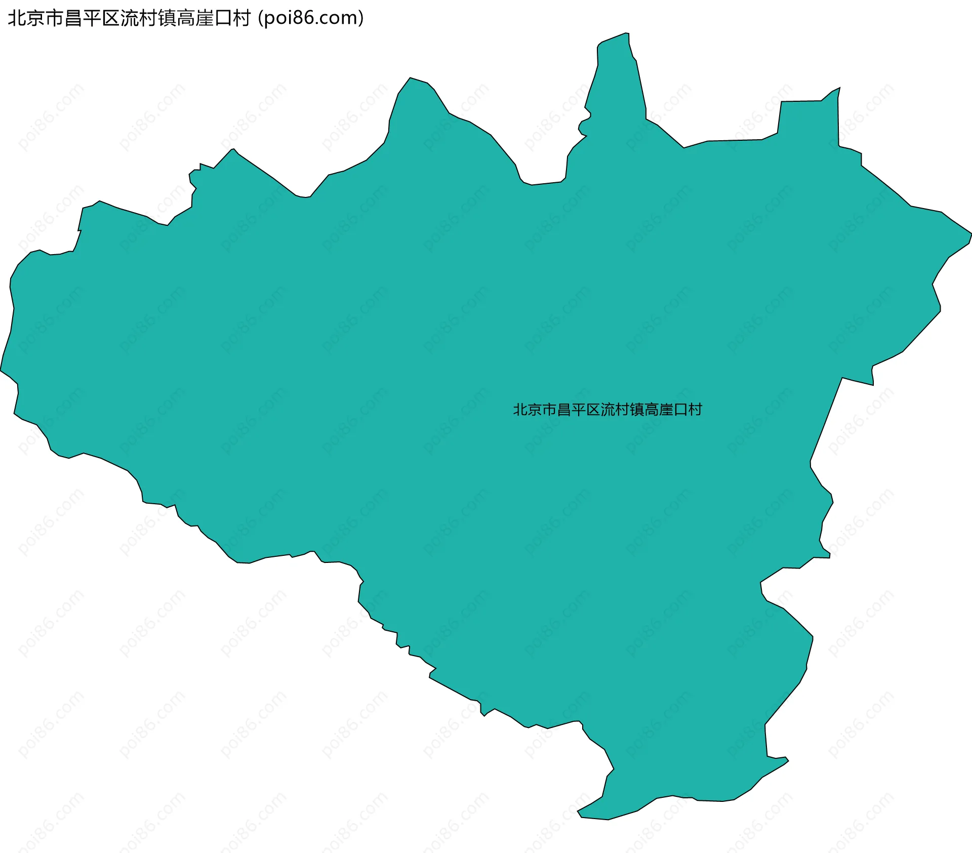北京市昌平区流村镇高崖口村边界地图