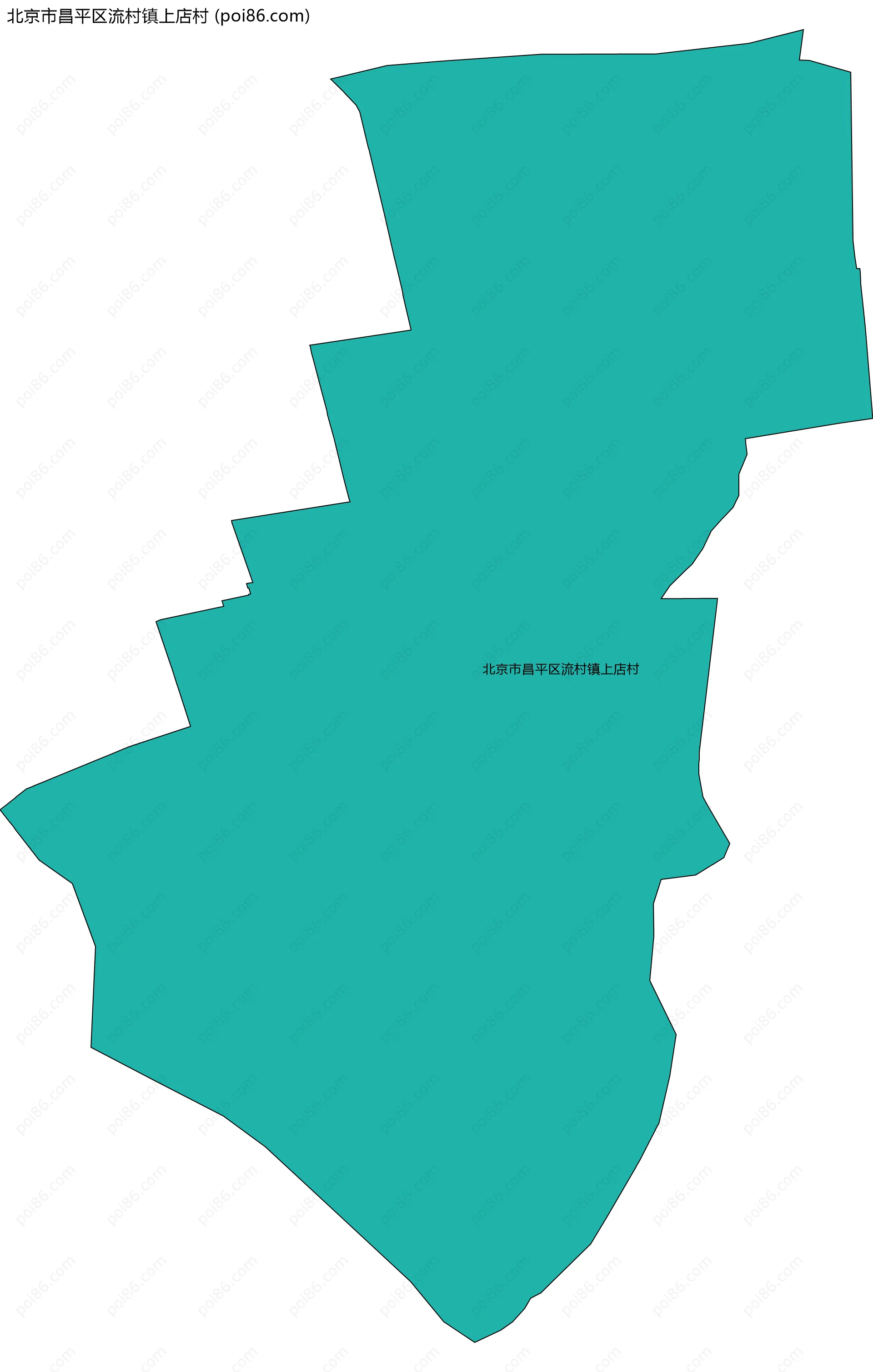 北京市昌平区流村镇上店村边界地图