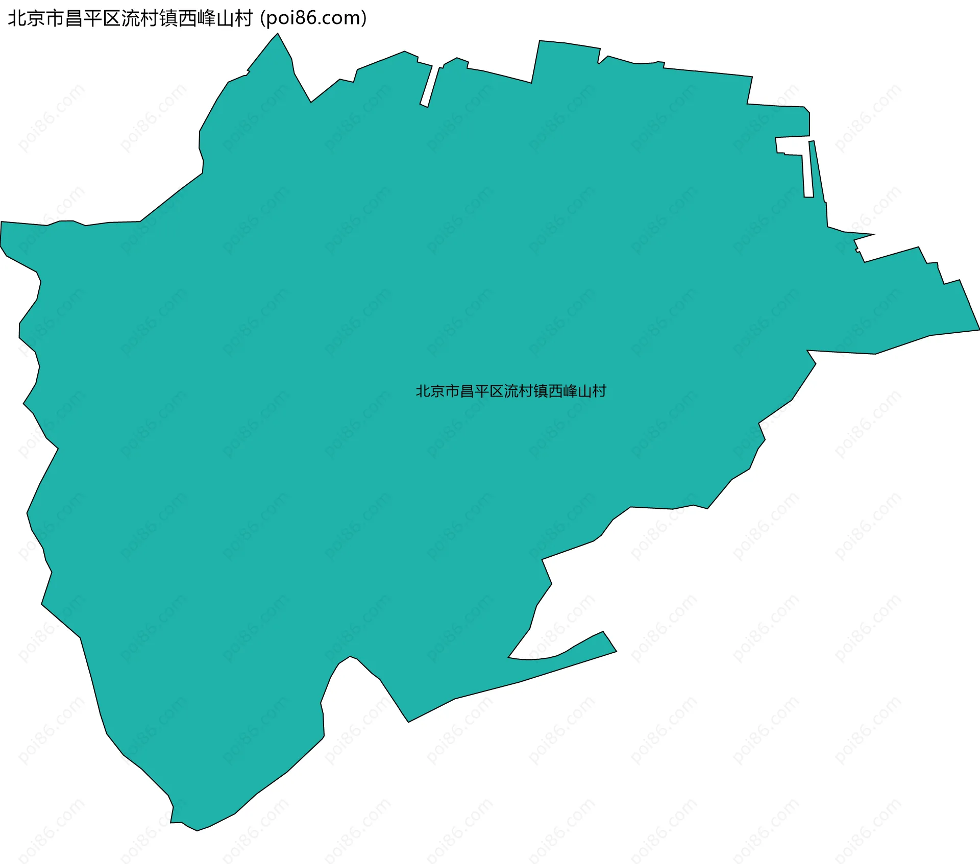 北京市昌平区流村镇西峰山村边界地图