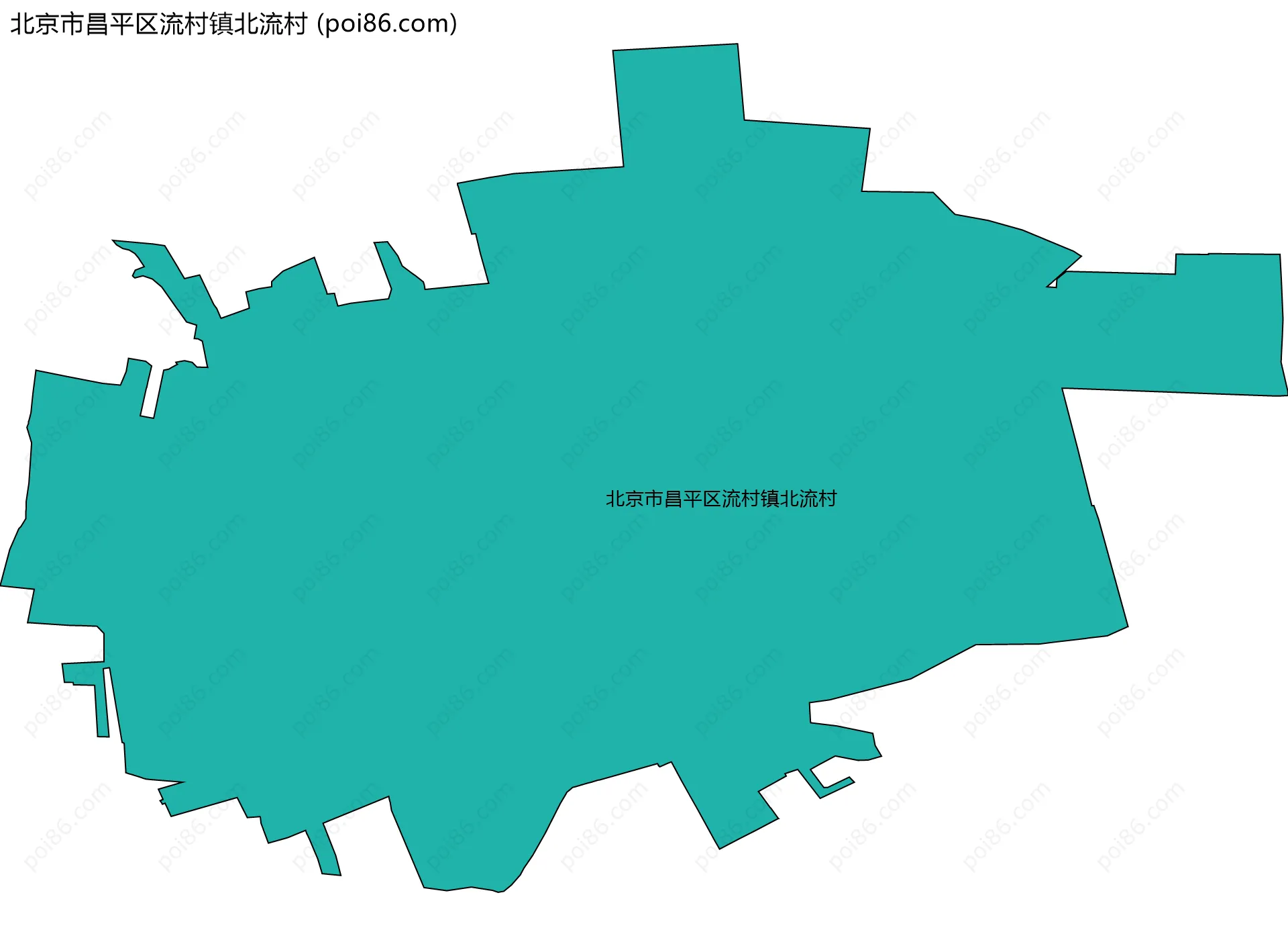 北京市昌平区流村镇北流村边界地图