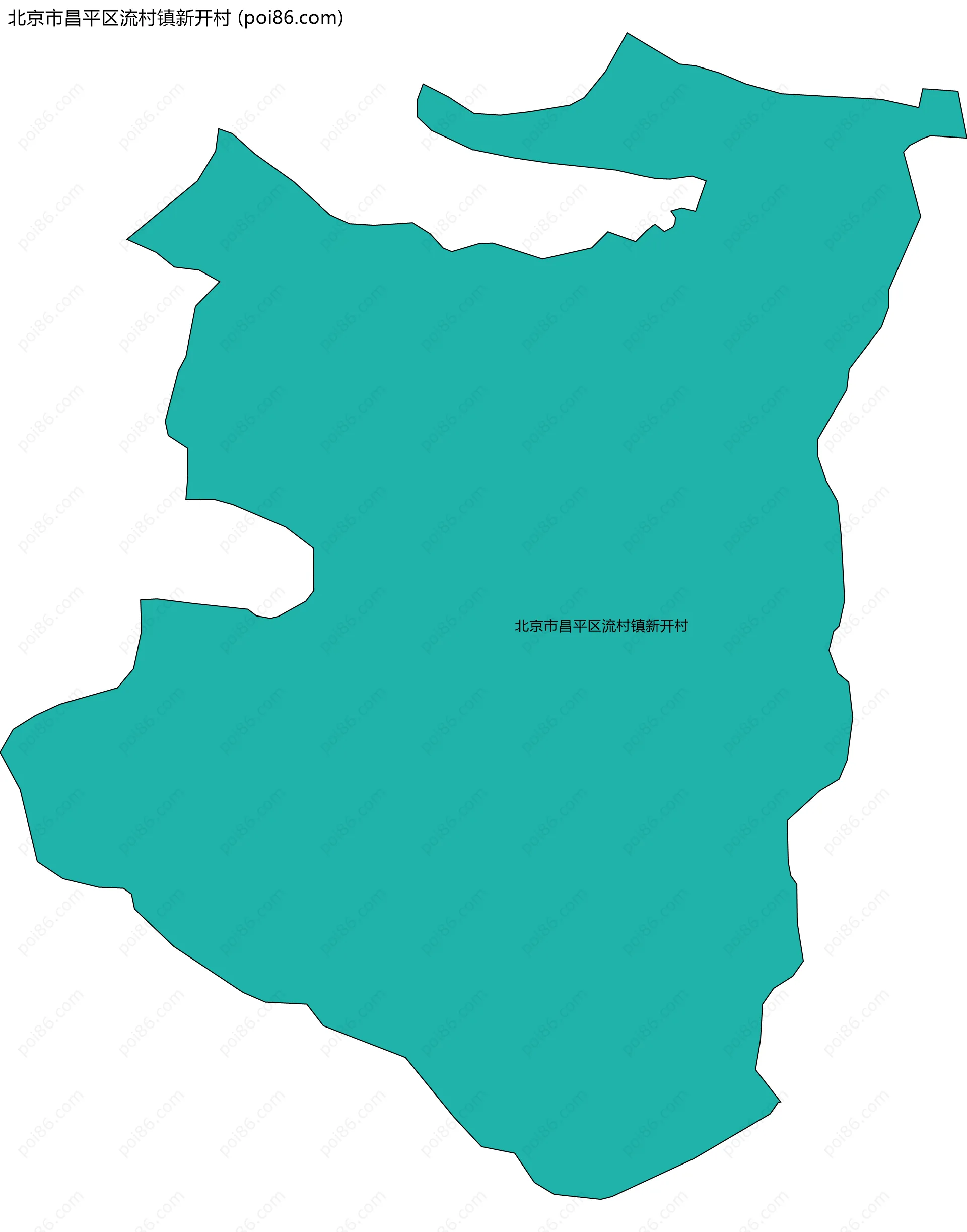 北京市昌平区流村镇新开村边界地图