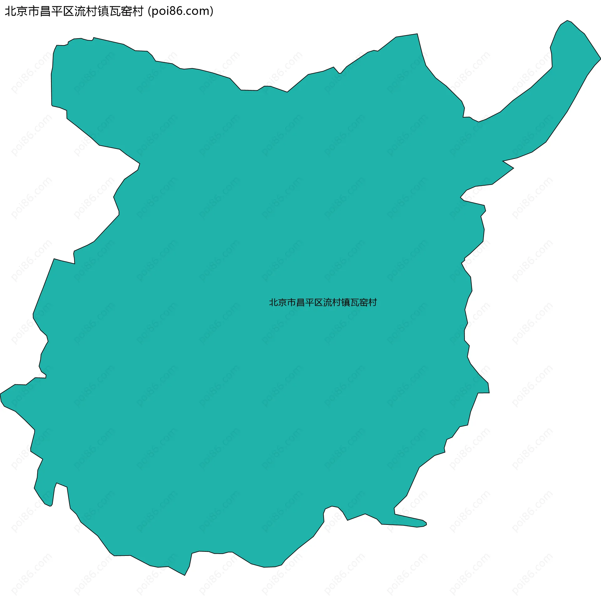 北京市昌平区流村镇瓦窑村边界地图