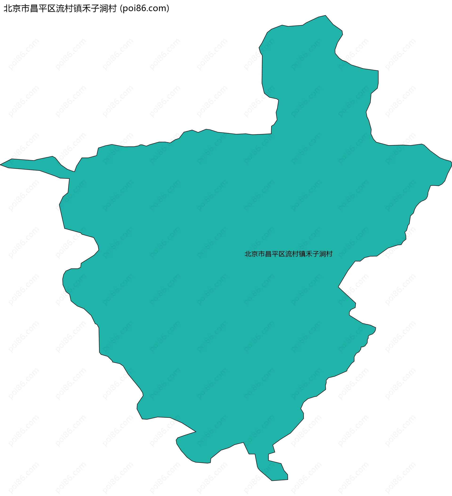 北京市昌平区流村镇禾子涧村边界地图