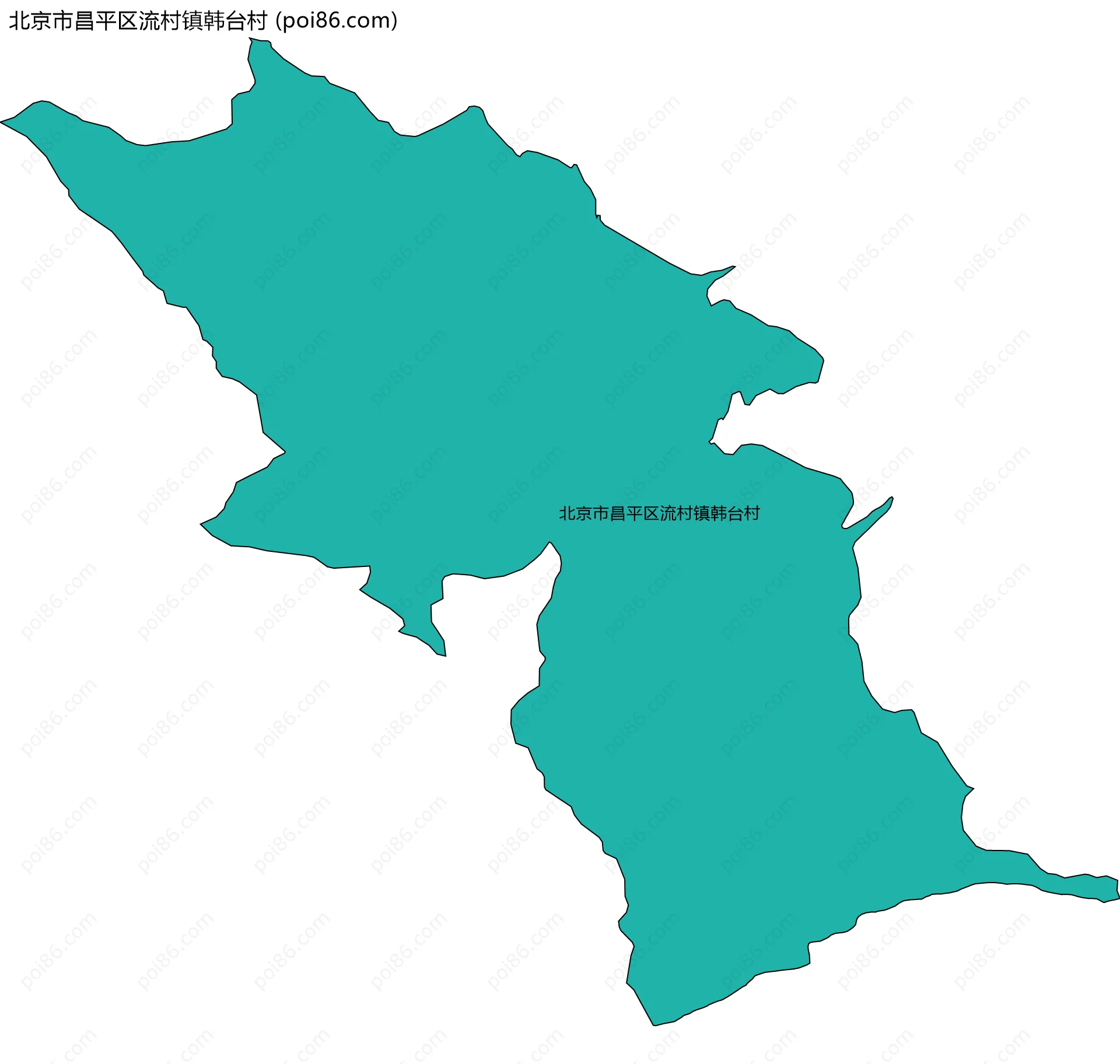 北京市昌平区流村镇韩台村边界地图