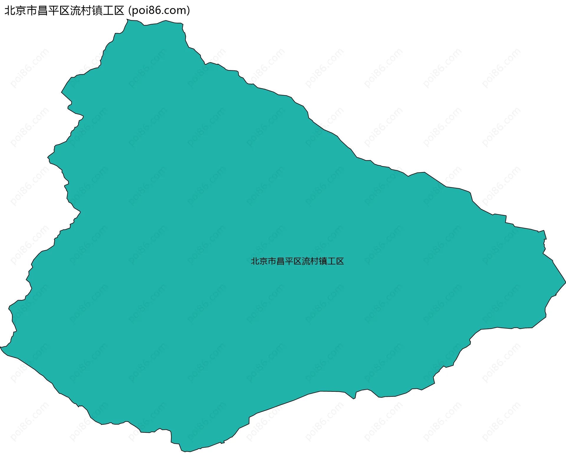 北京市昌平区流村镇工区边界地图