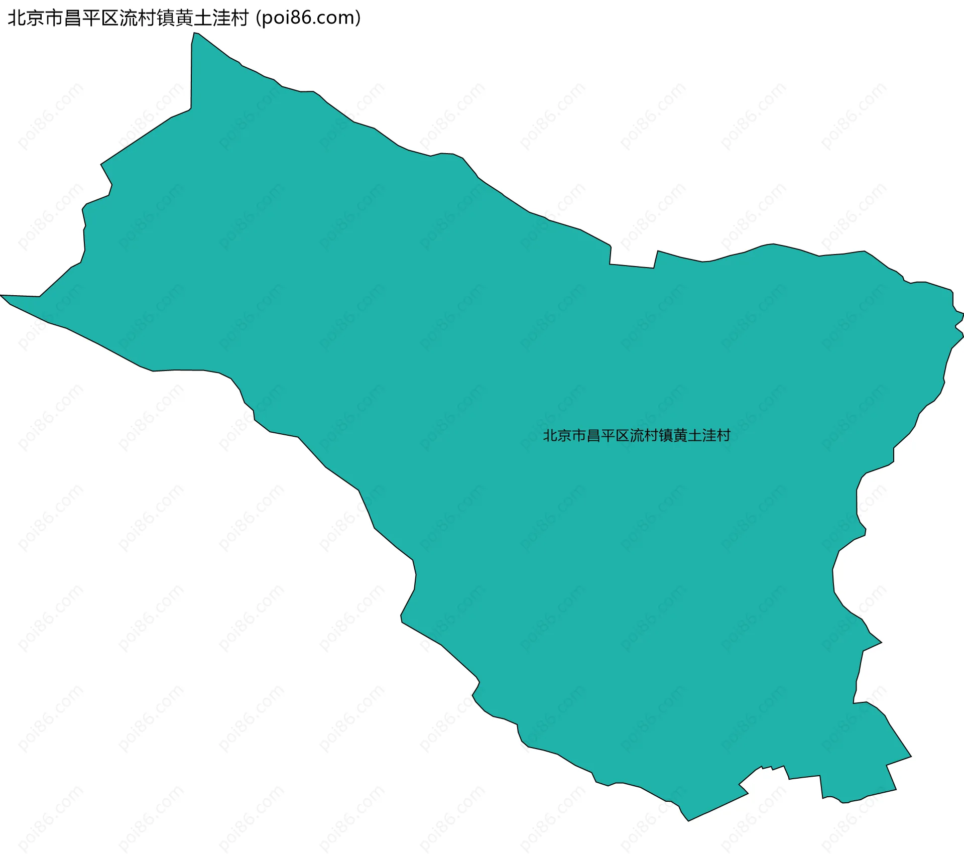 北京市昌平区流村镇黄土洼村边界地图