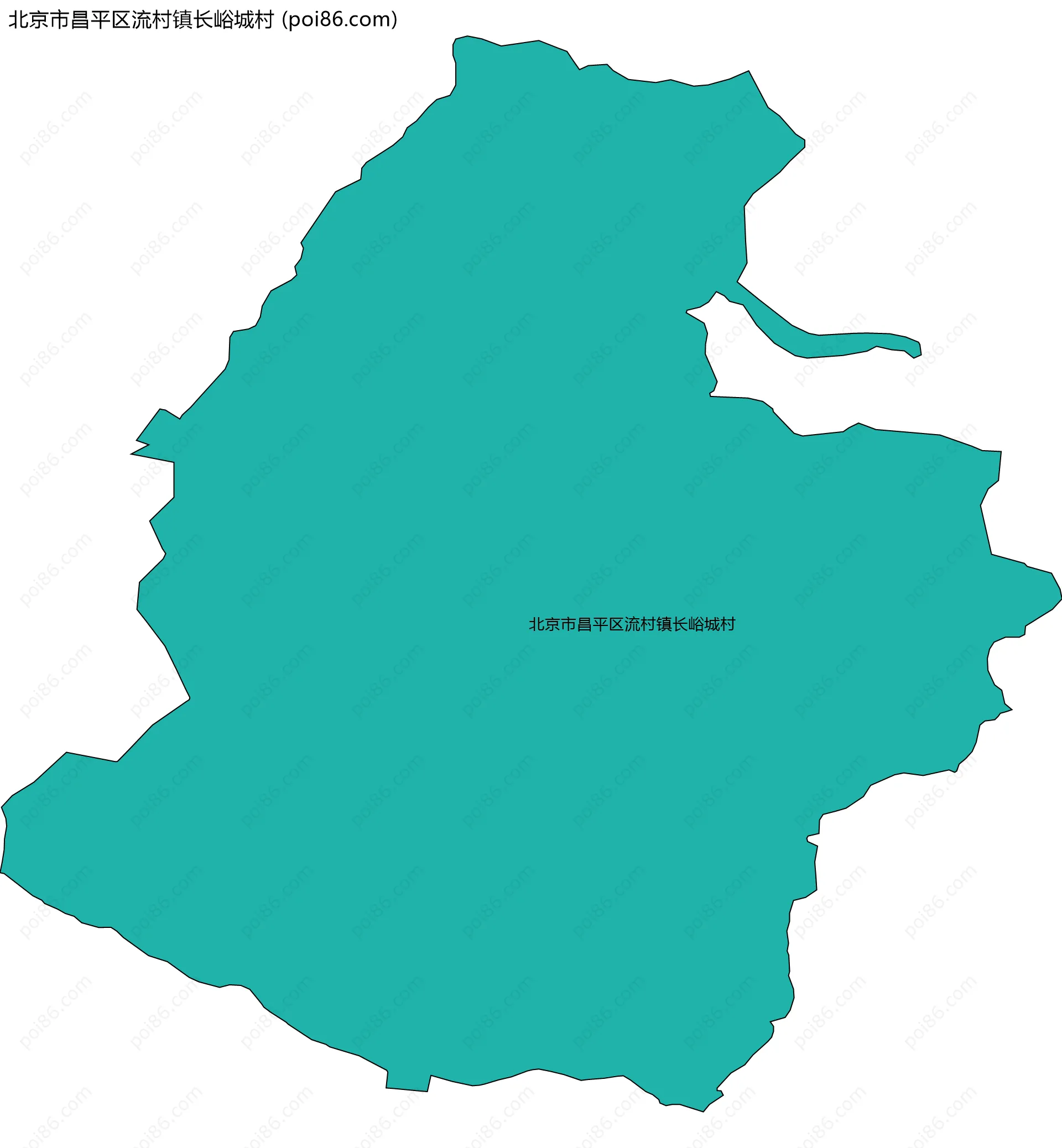 北京市昌平区流村镇长峪城村边界地图