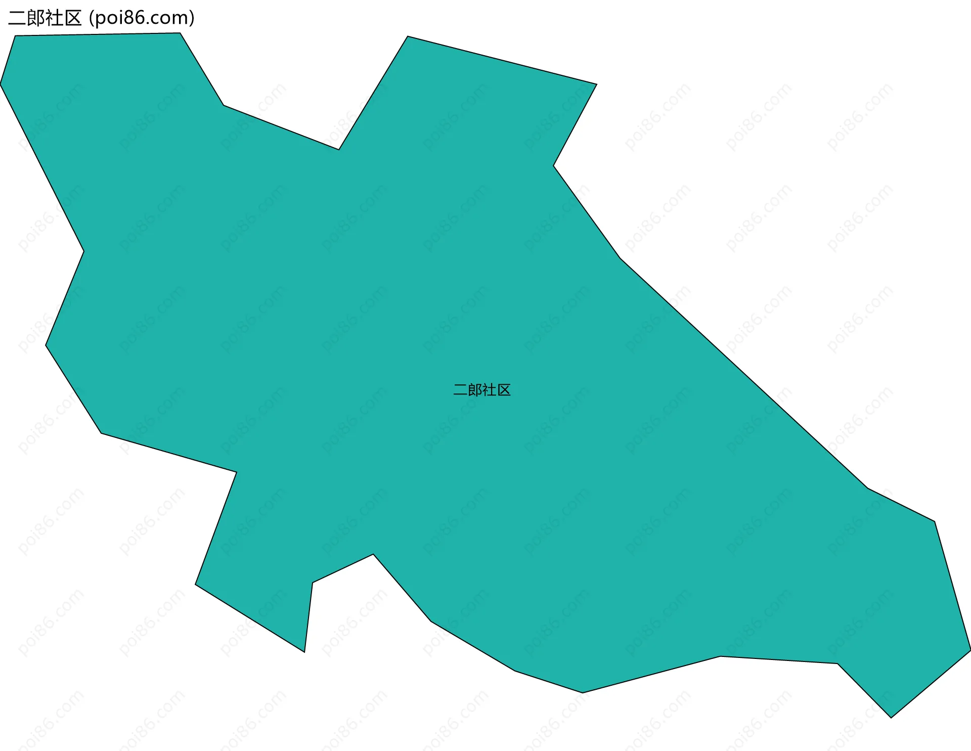 二郎社区边界地图