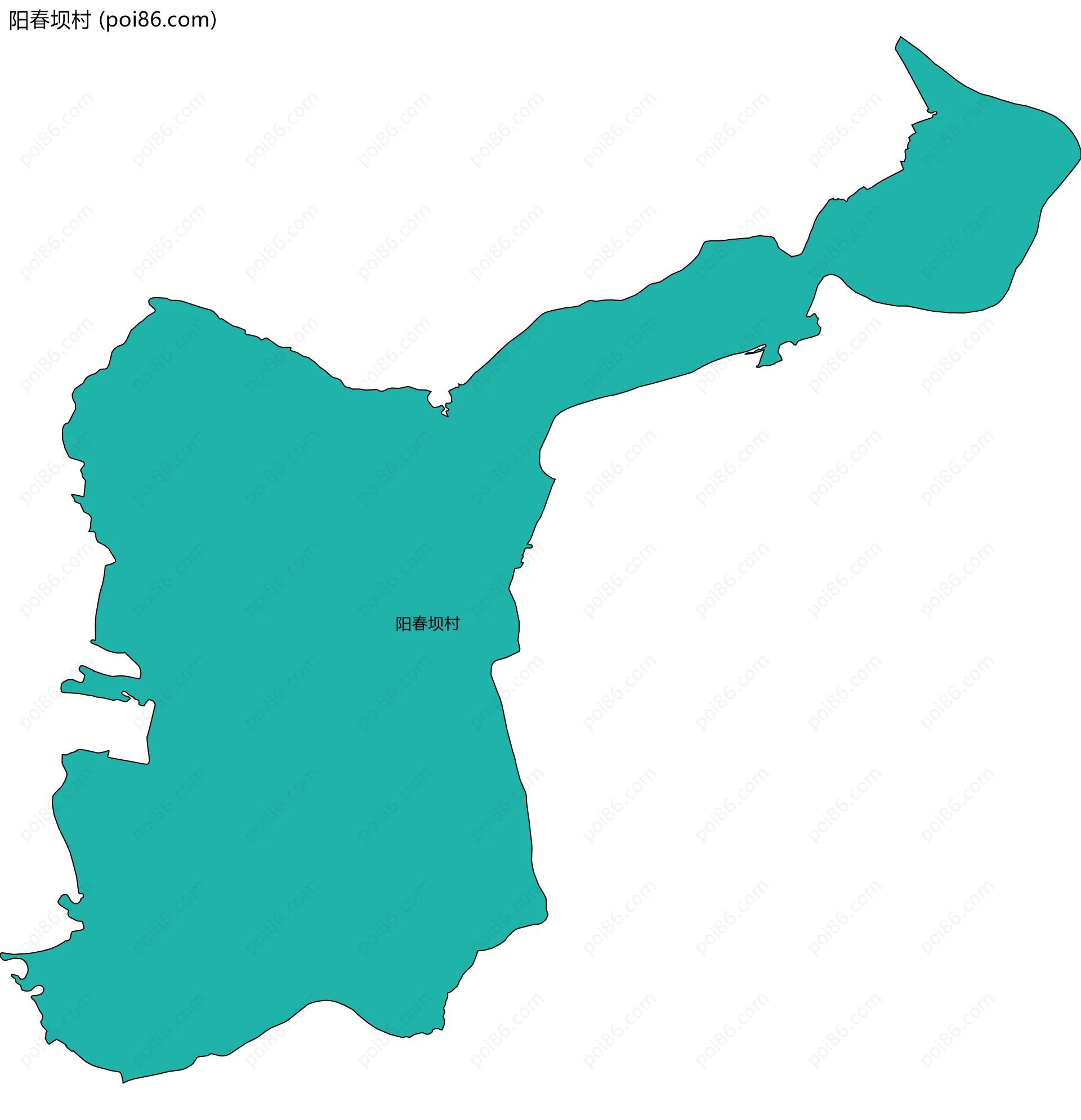 阳春坝村边界地图