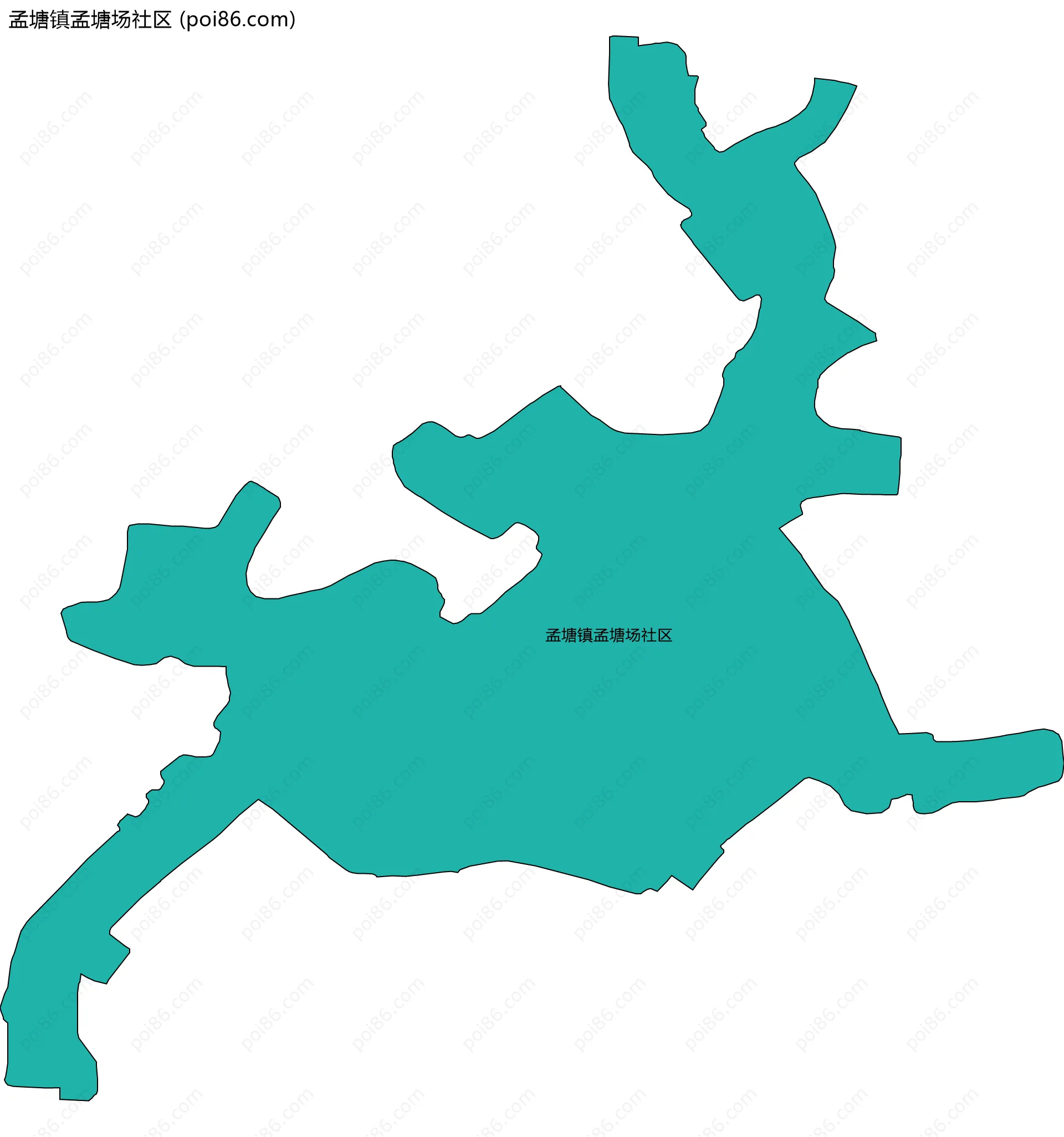 孟塘镇孟塘场社区边界地图