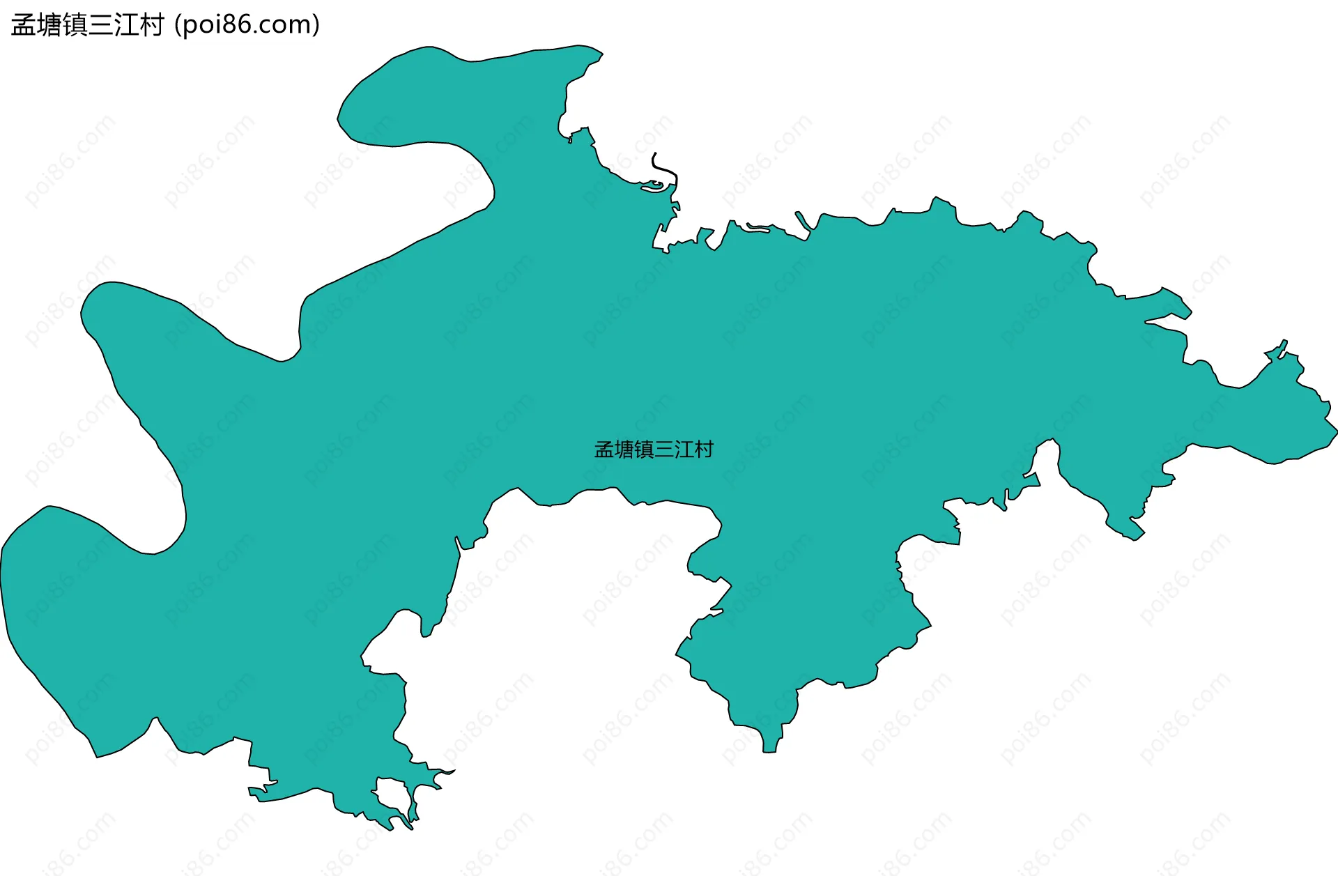孟塘镇三江村边界地图