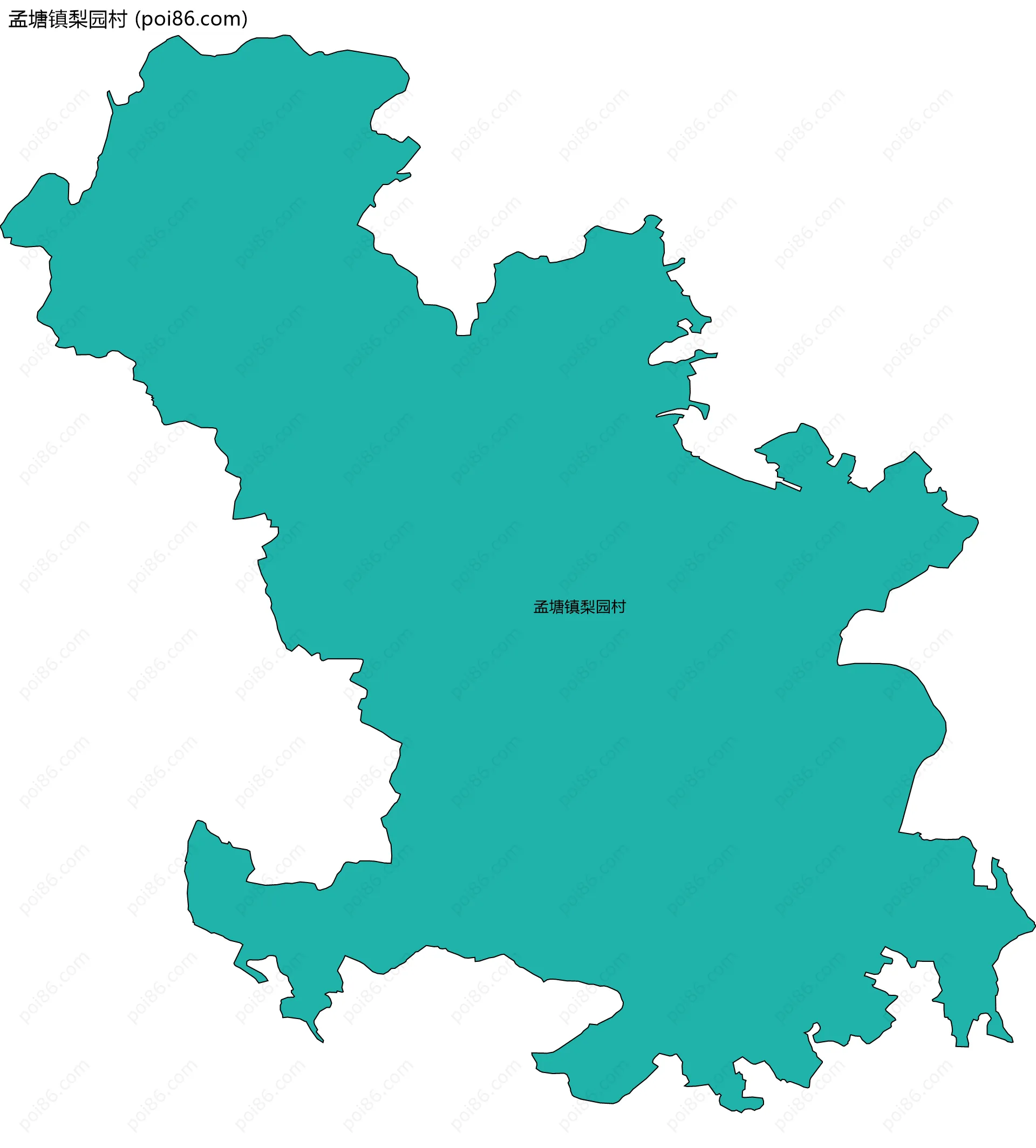 孟塘镇梨园村边界地图