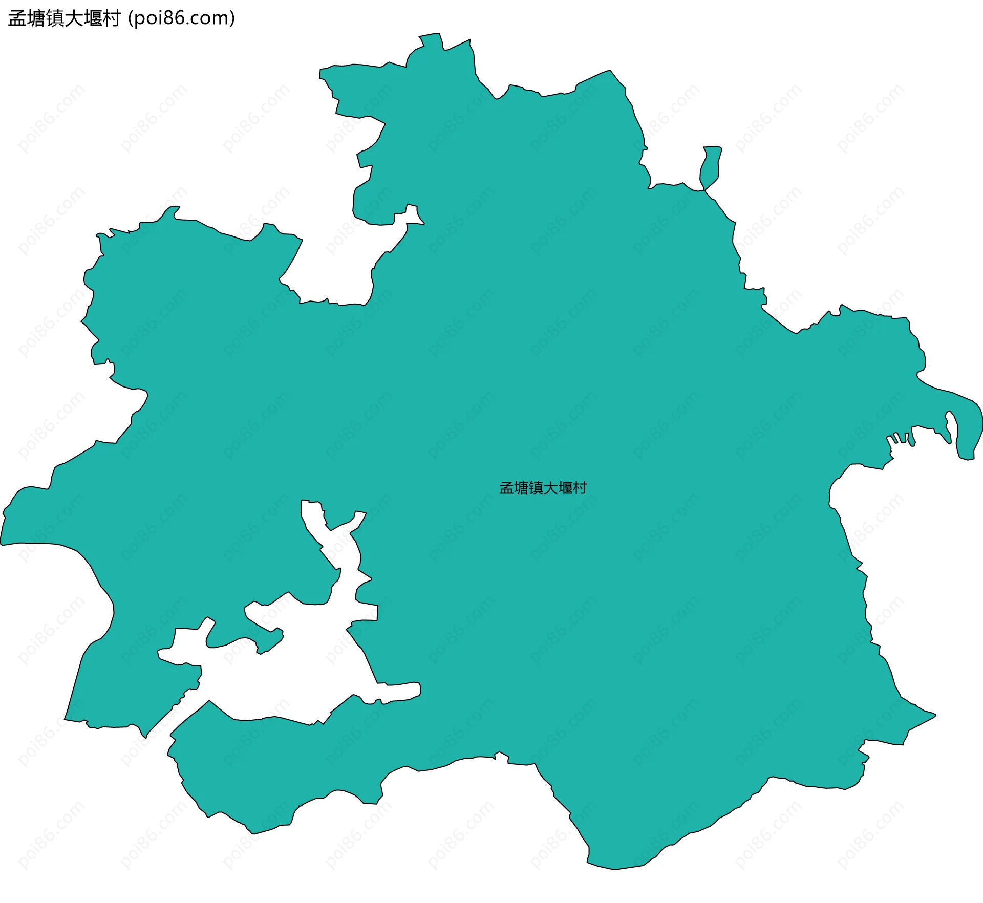 孟塘镇大堰村边界地图