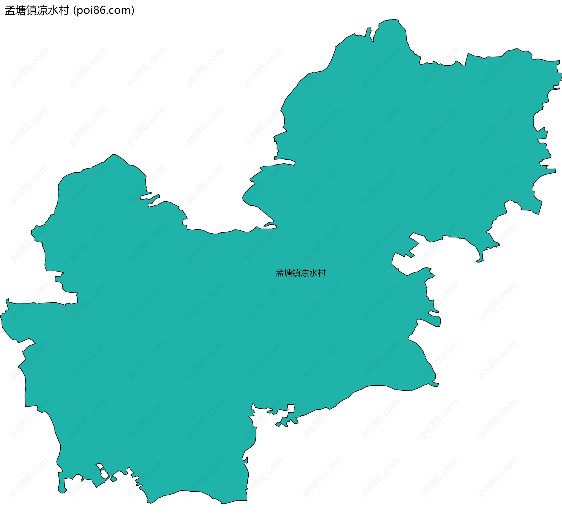 孟塘镇凉水村边界地图