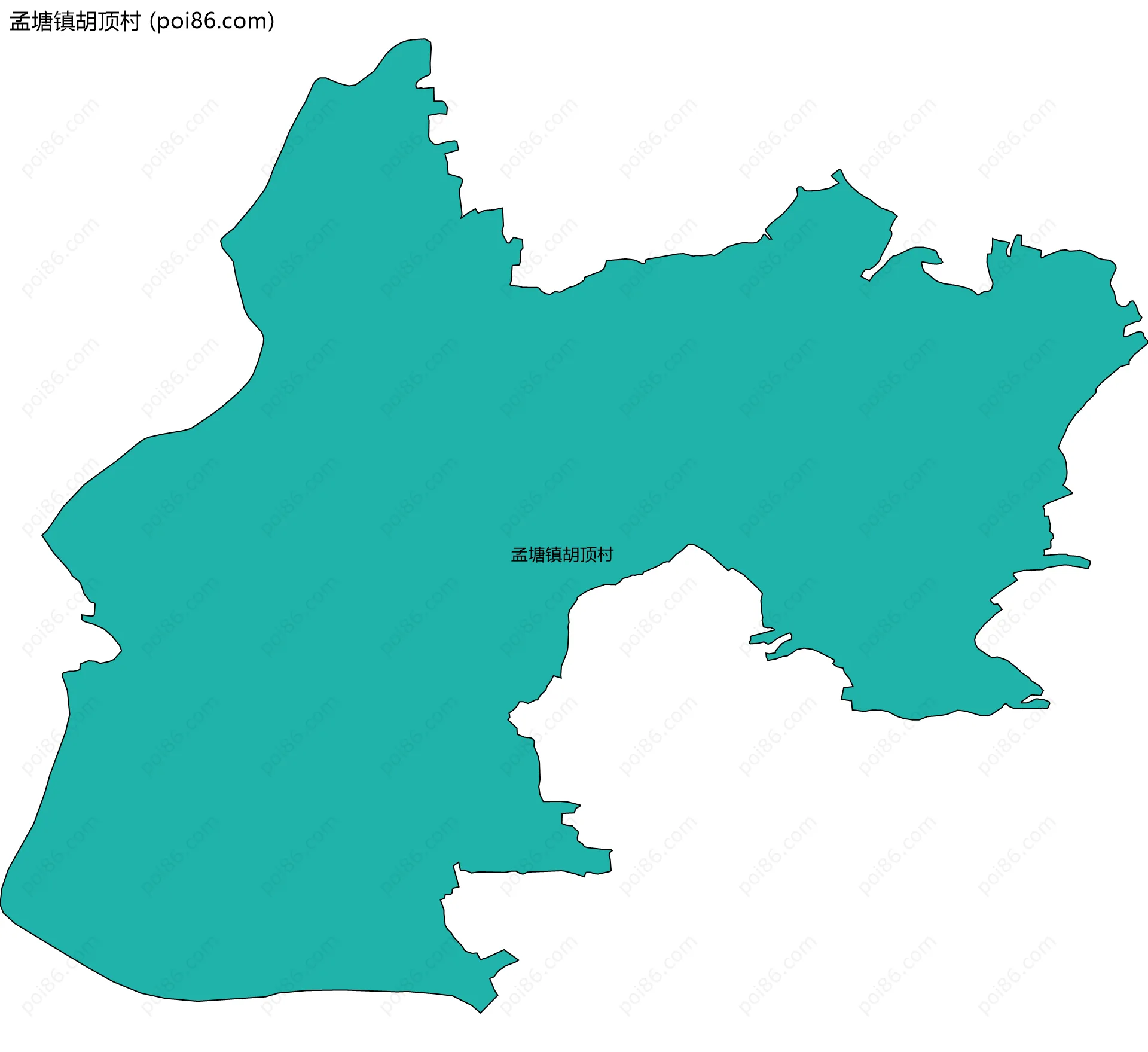 孟塘镇胡顶村边界地图