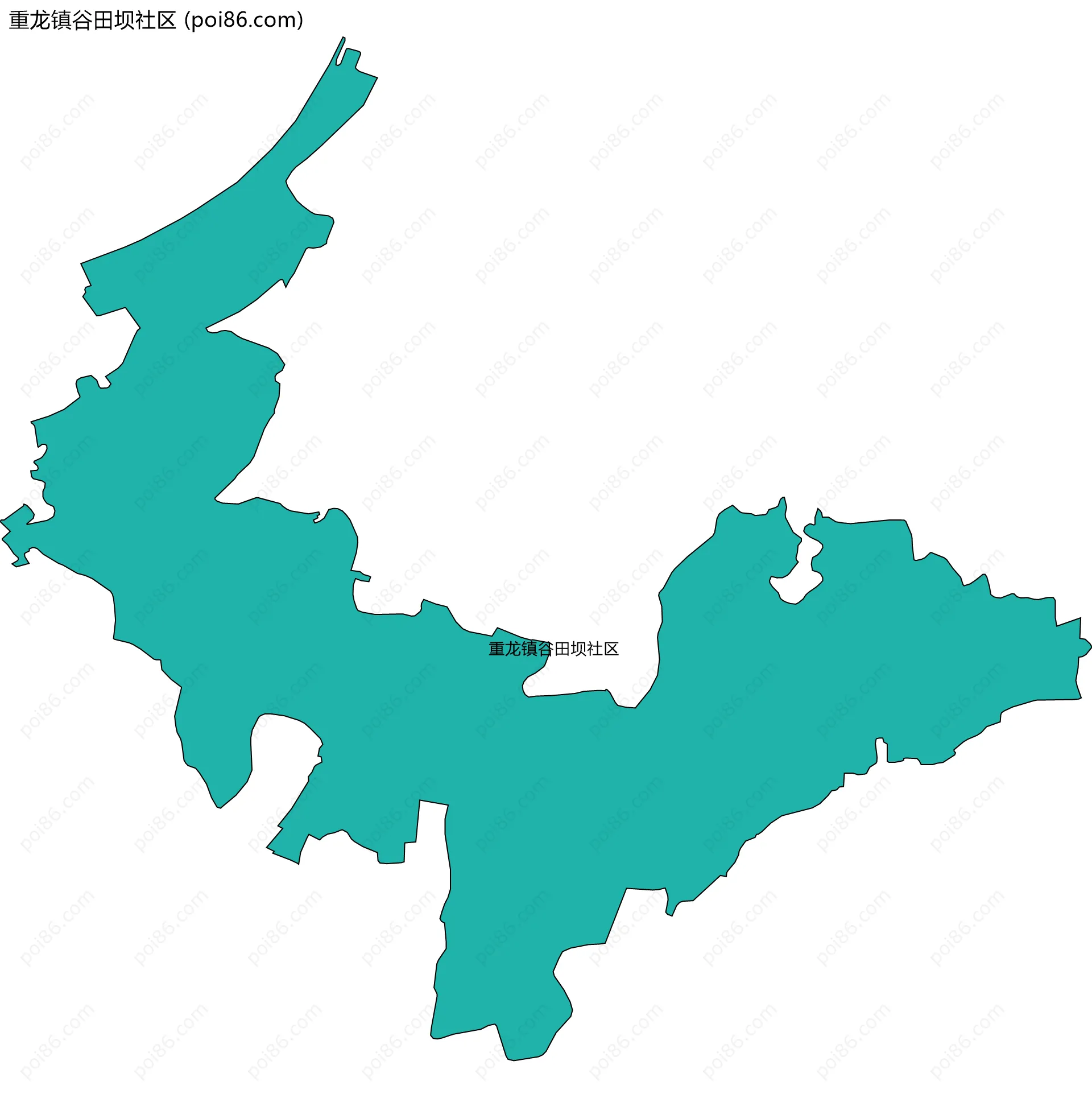 重龙镇谷田坝社区边界地图