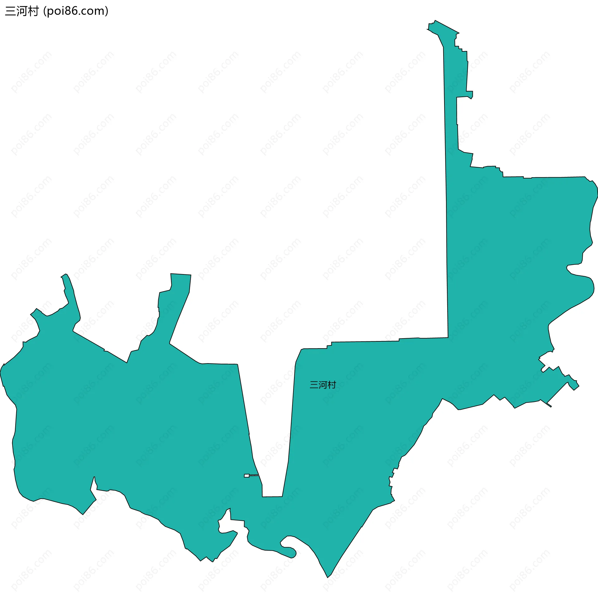 三河村边界地图