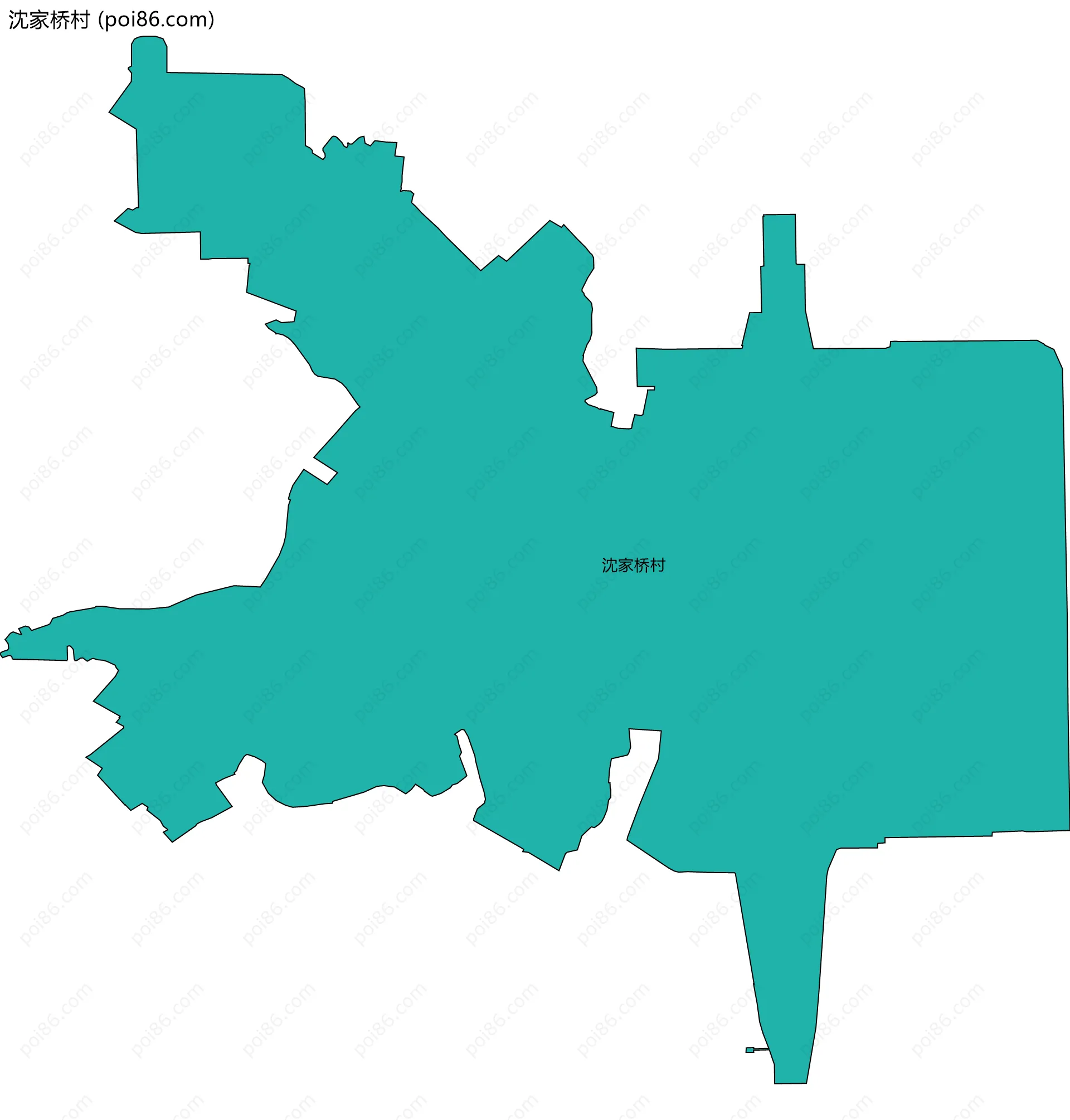 沈家桥村边界地图