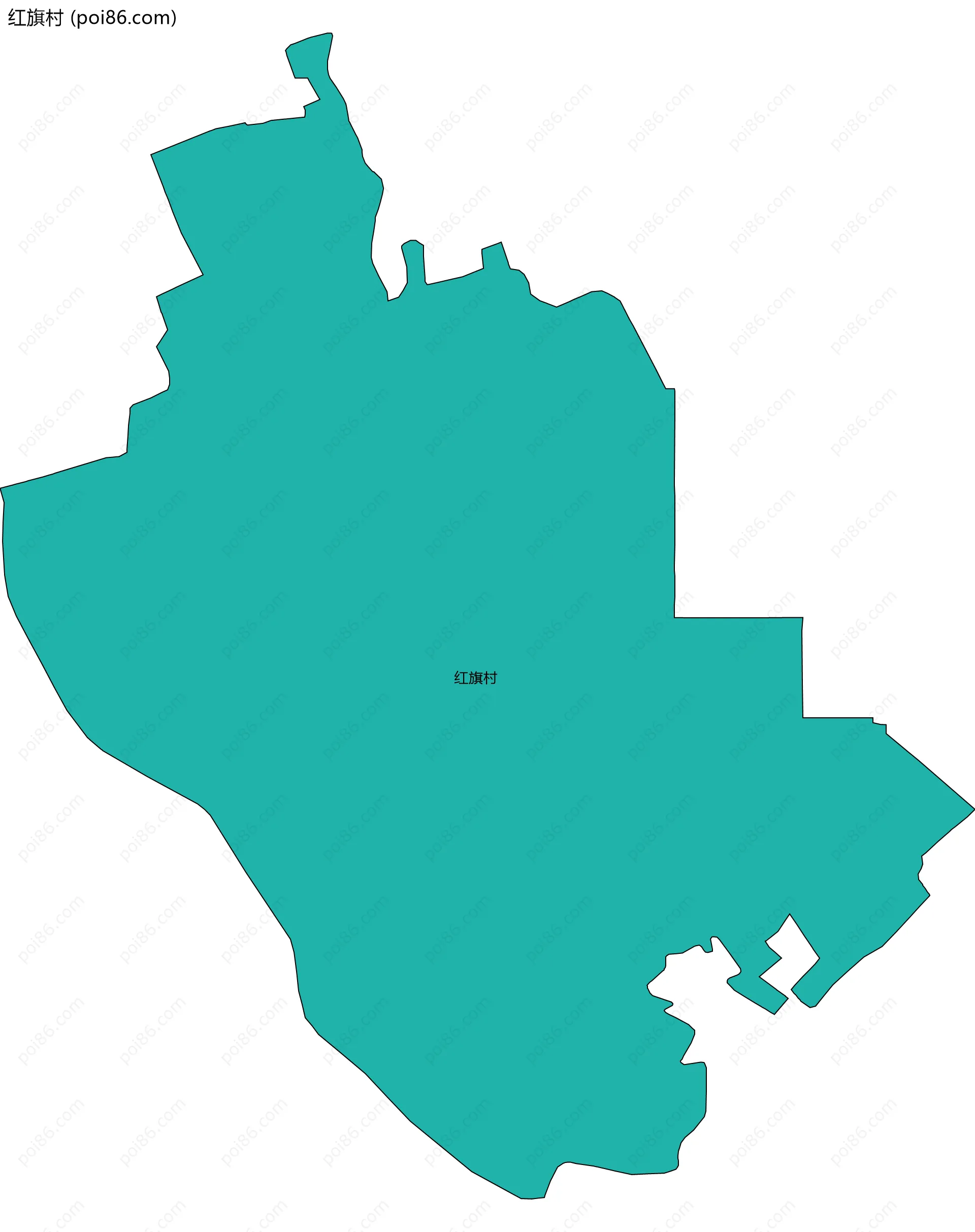 红旗村边界地图