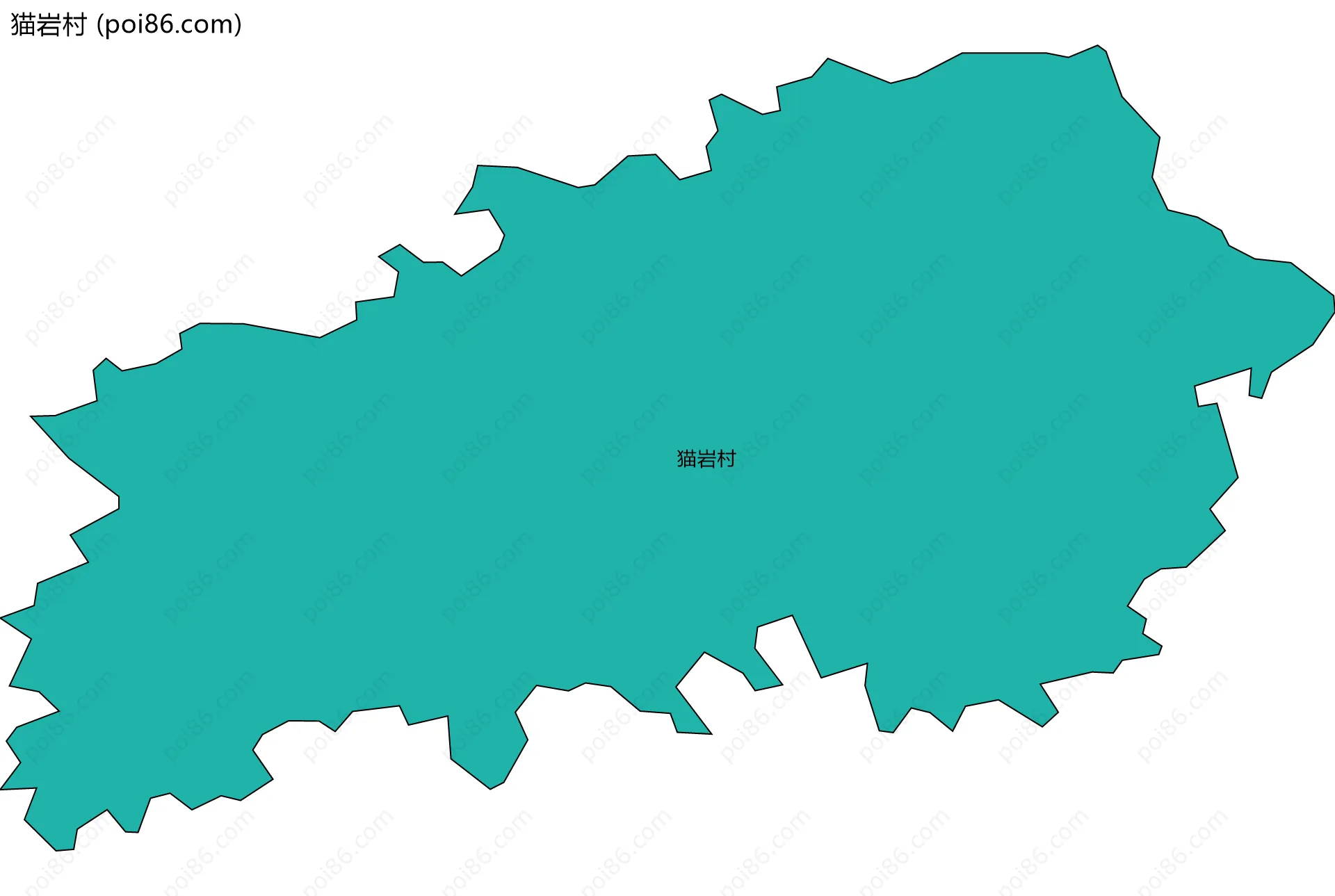猫岩村边界地图