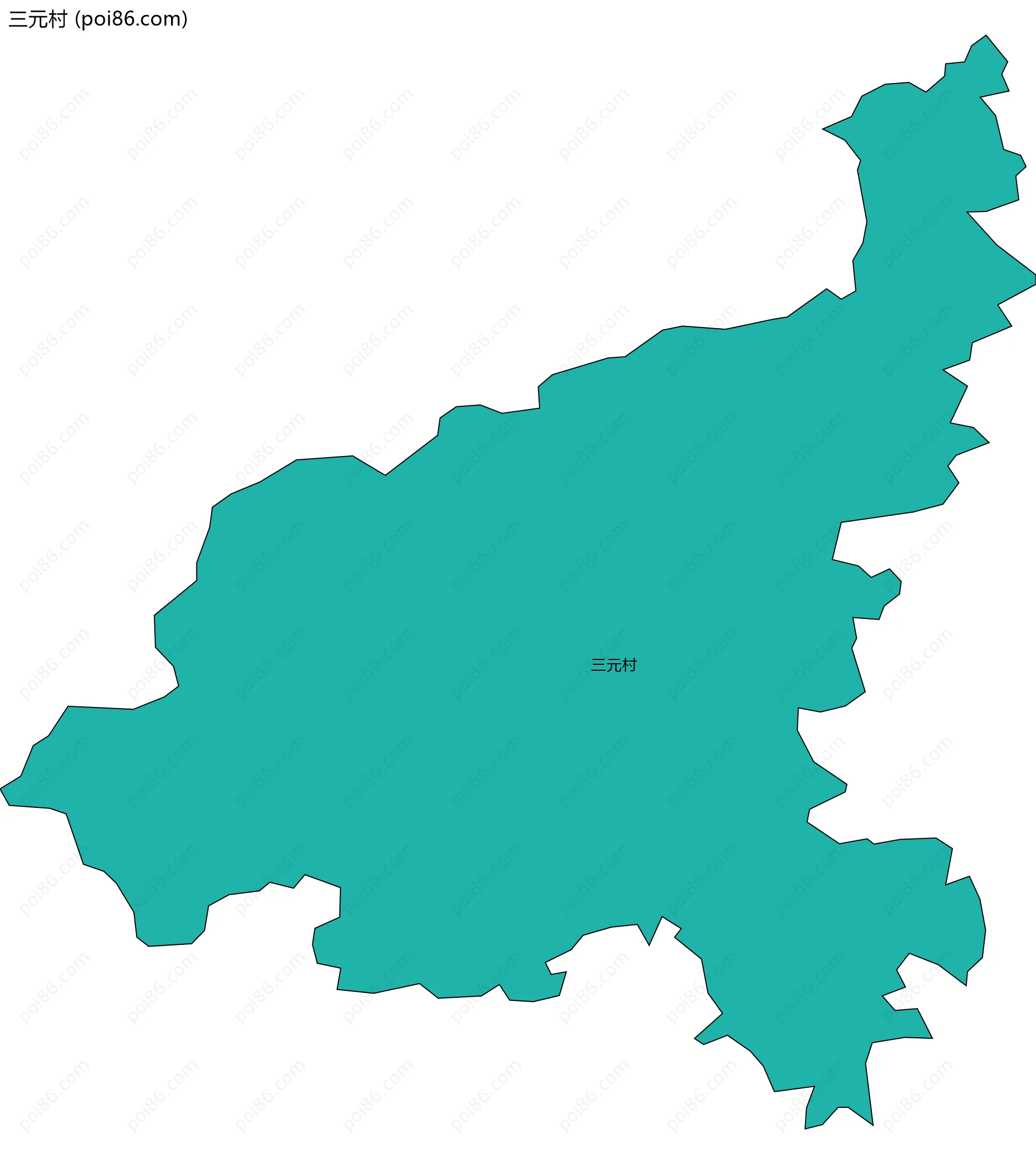 三元村边界地图