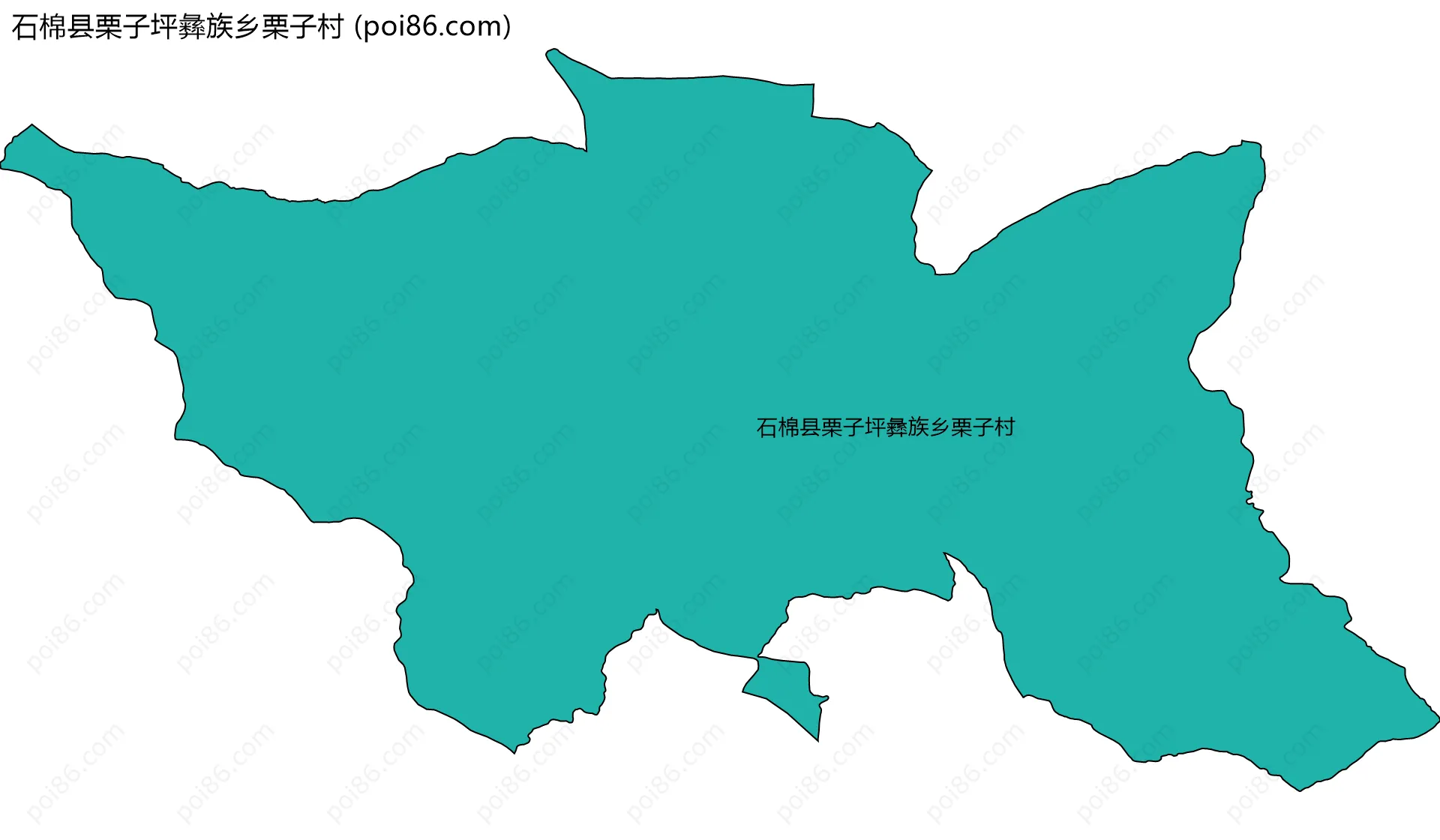 石棉县栗子坪彝族乡栗子村边界地图