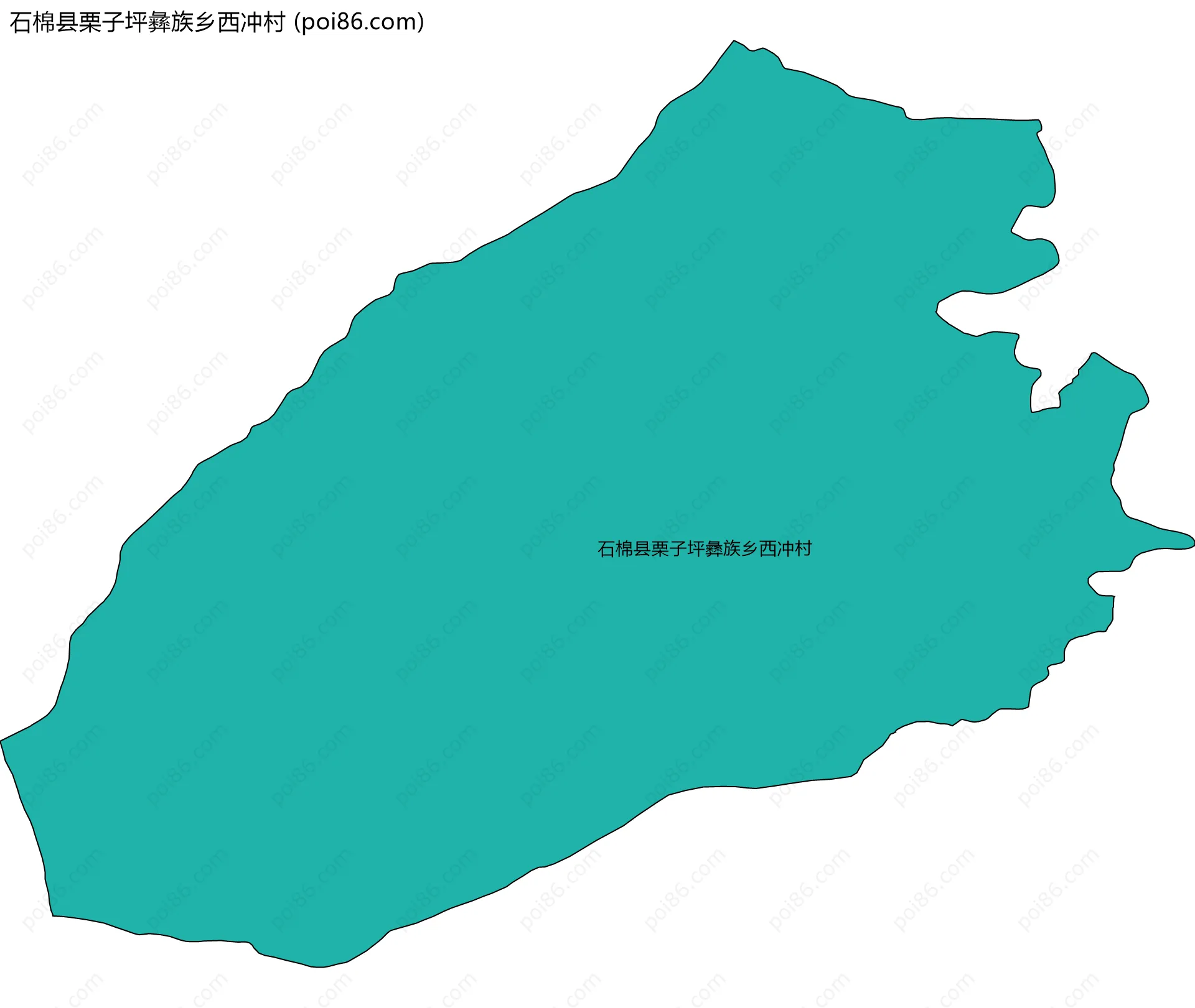 石棉县栗子坪彝族乡西冲村边界地图