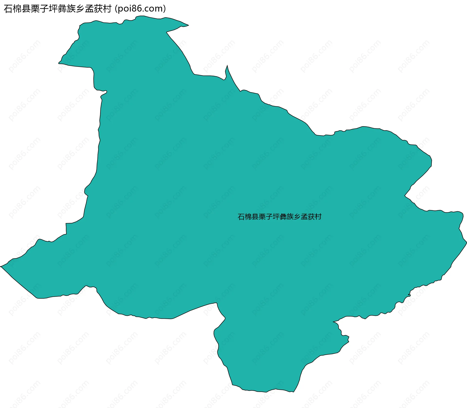 石棉县栗子坪彝族乡孟获村边界地图