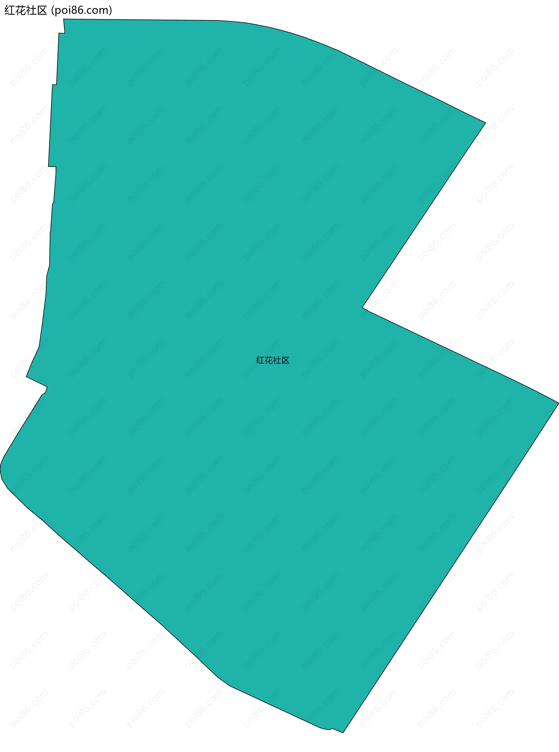 红花社区边界地图