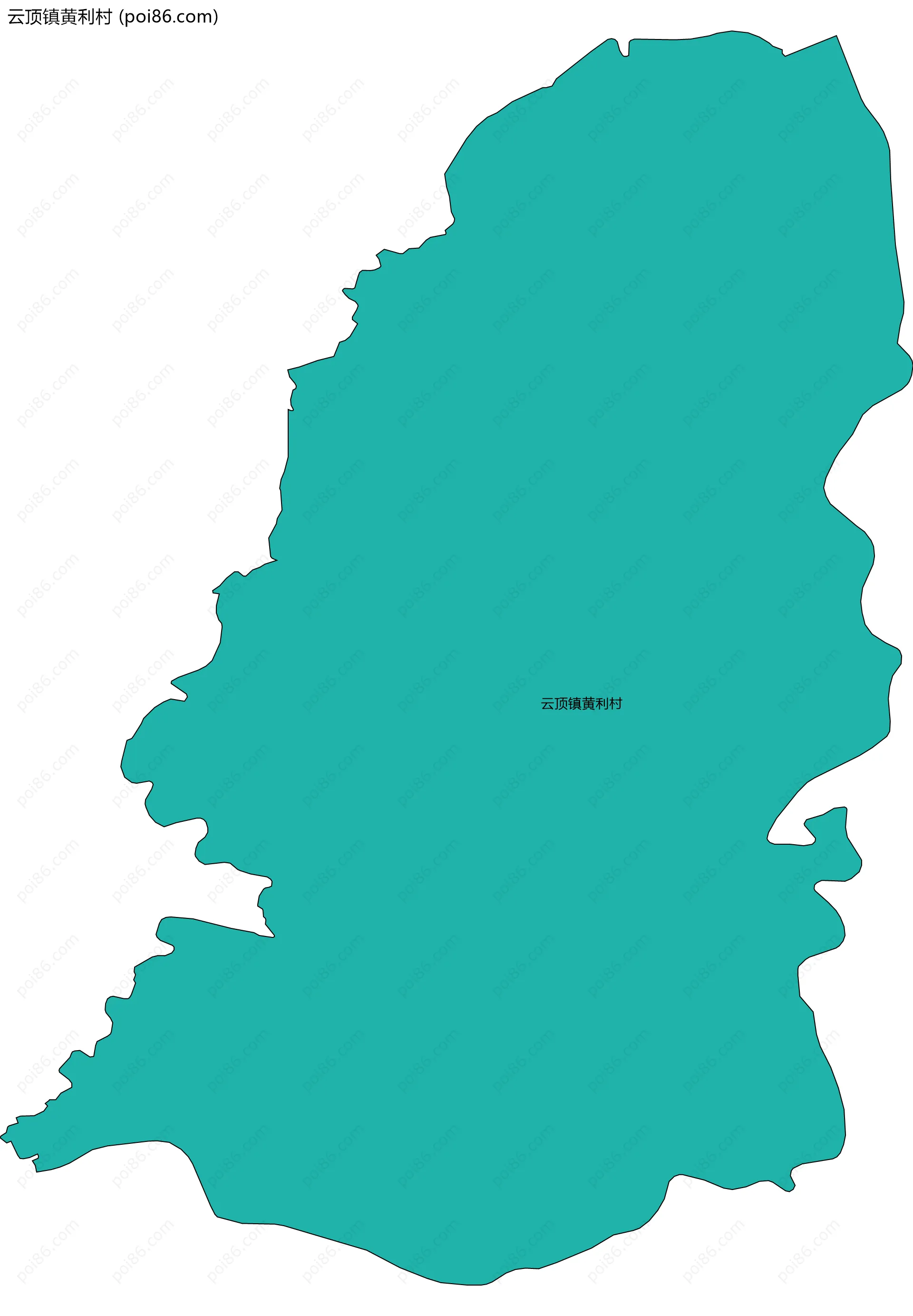 云顶镇黄利村边界地图