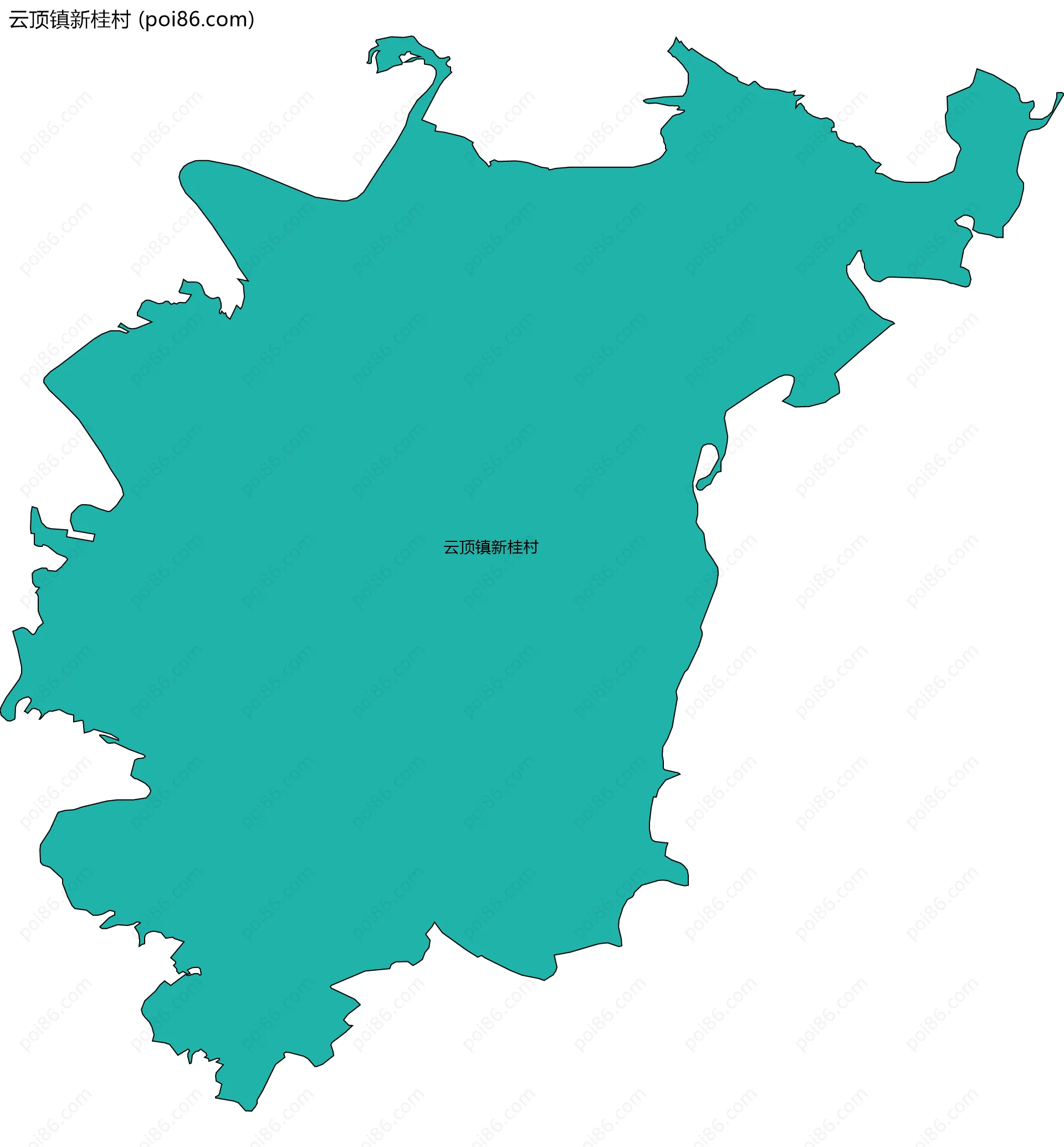 云顶镇新桂村边界地图